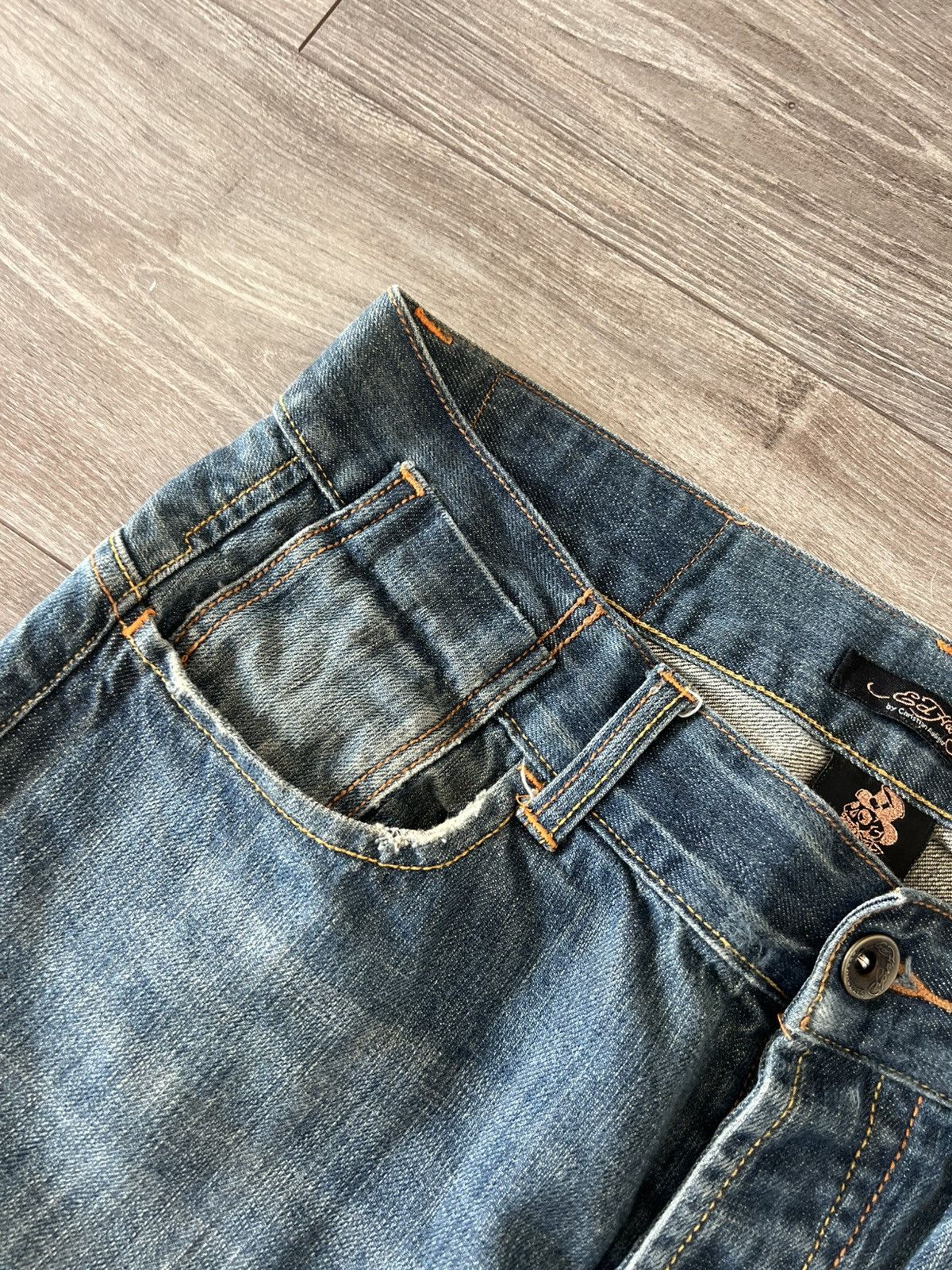 Ed Hardy Ed Hardy Avant Garde Loose Japan Style Distressed Jeans Size US 34 / EU 50 - 12 Thumbnail