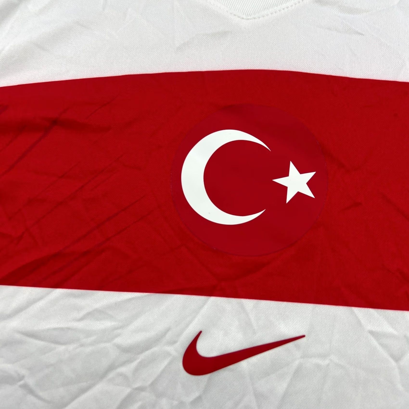 Nike Nike Shirt Turkey 2024 2025 Home Mens Football Jersey XL White Camiseta Soccer Short Sleeve Round Neck Moisture Wicking Quick Dry Athletic Jersey Mens Size US XL / EU 56 / 4 - 3 Thumbnail