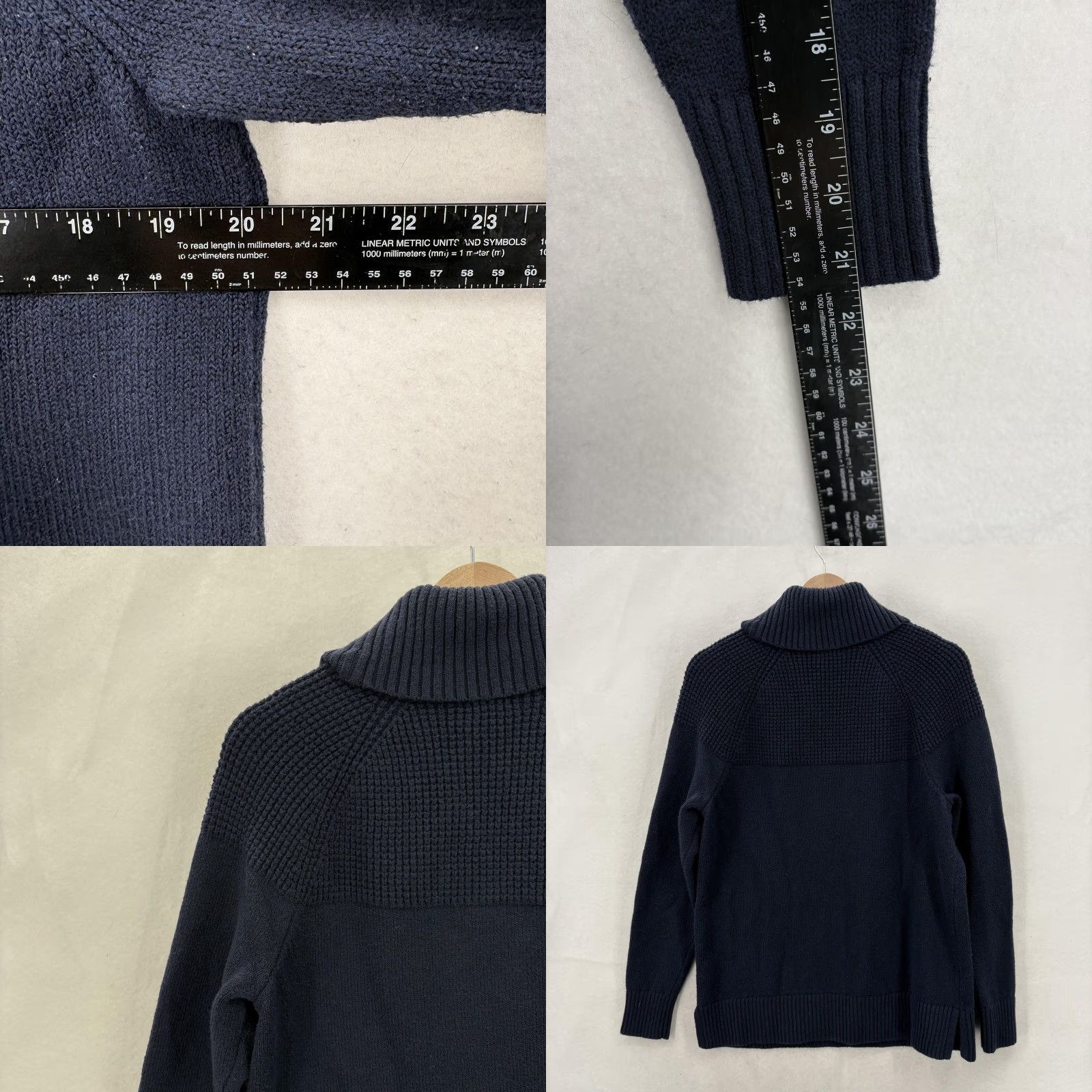 Vintage L.L.Bean Sweater Womens Medium Blue Turtleneck Waffle-Knit Pullover All-Day Casual Knit Size M / US 6-8 / IT 42-44 - 8 Thumbnail