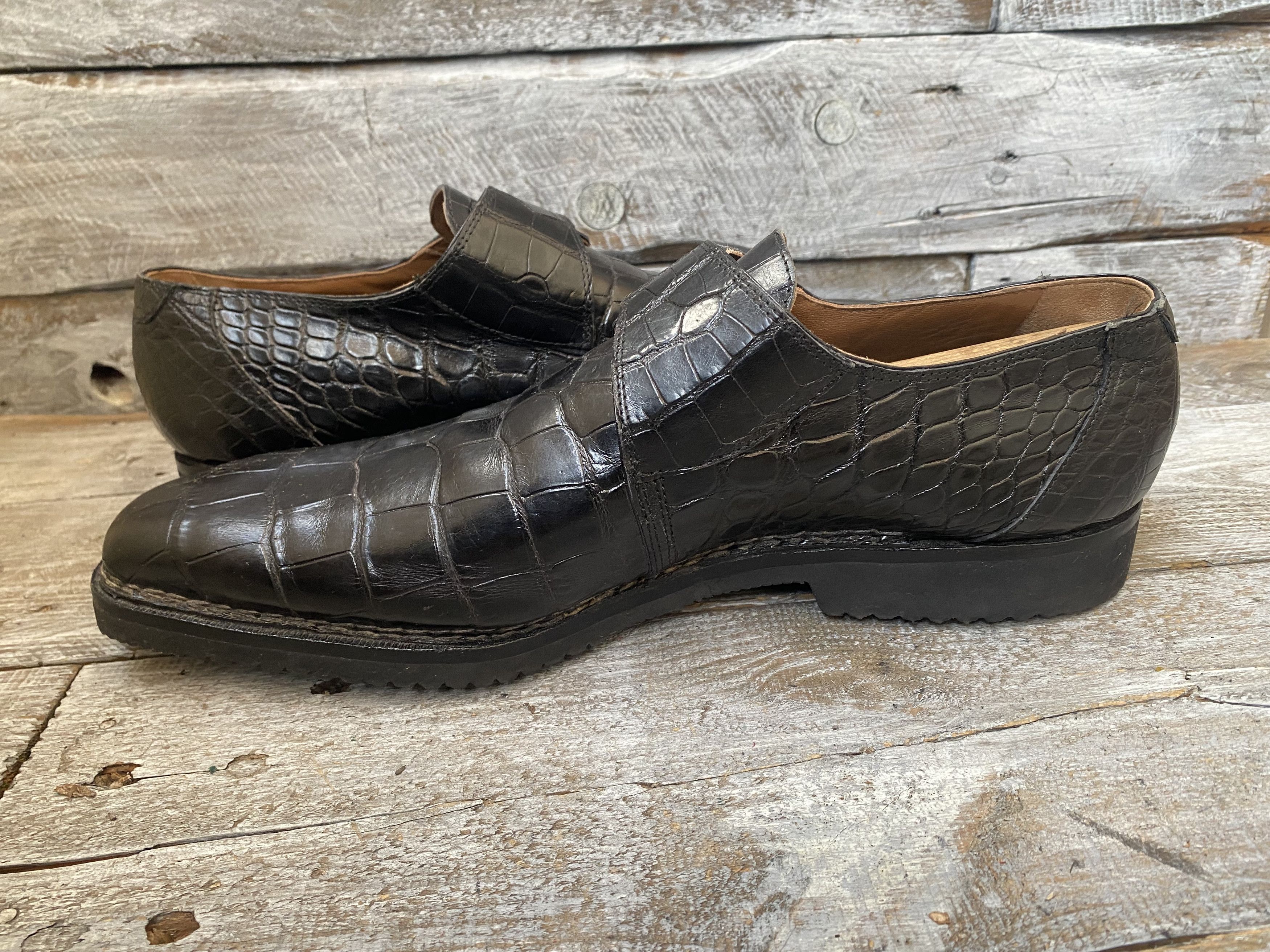 Mauri exotic alligator monkstrap dress shoes sz 10