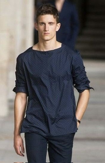 Hermes Hermes navy boatneck shirt Size US M / EU 48-50 / 2 - 2 Thumbnail