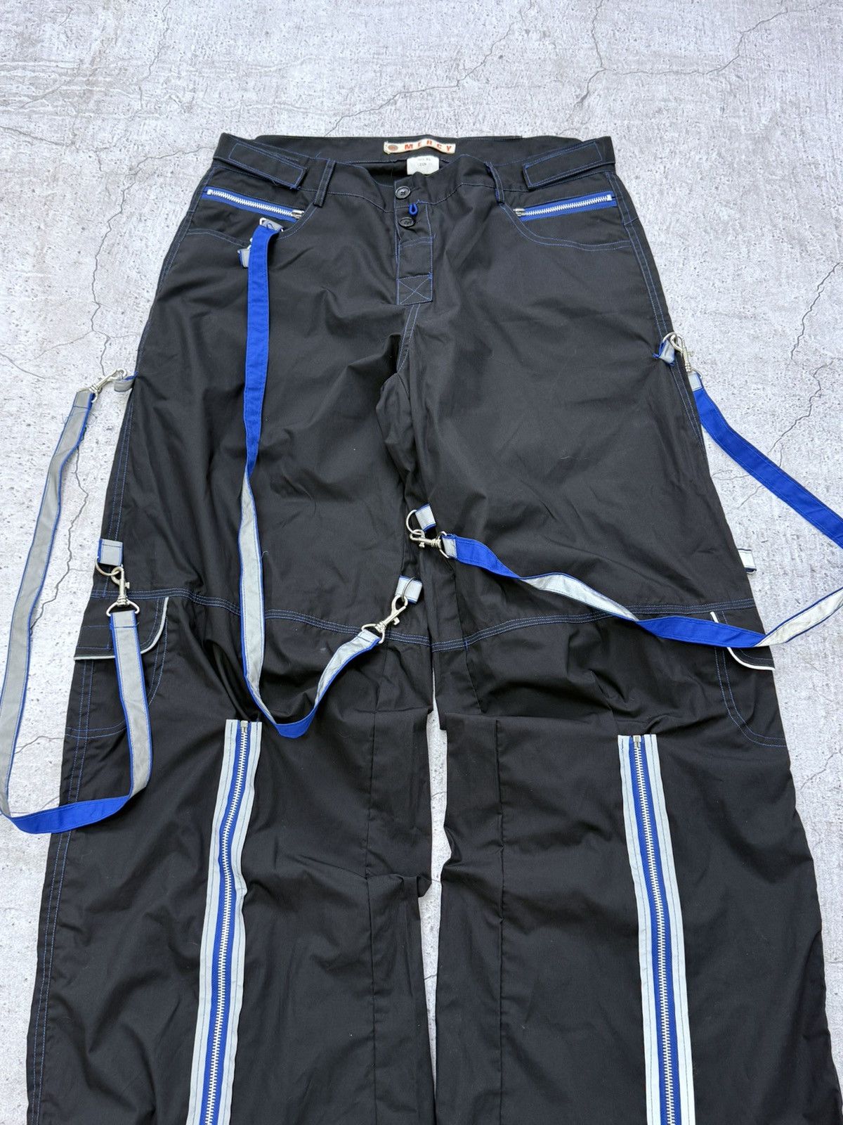 Japanese Brand Vintage Y2K Mercy Balenciaga Style Rave Bondage Baggy Pants Size US 36 / EU 52 - 6 Thumbnail