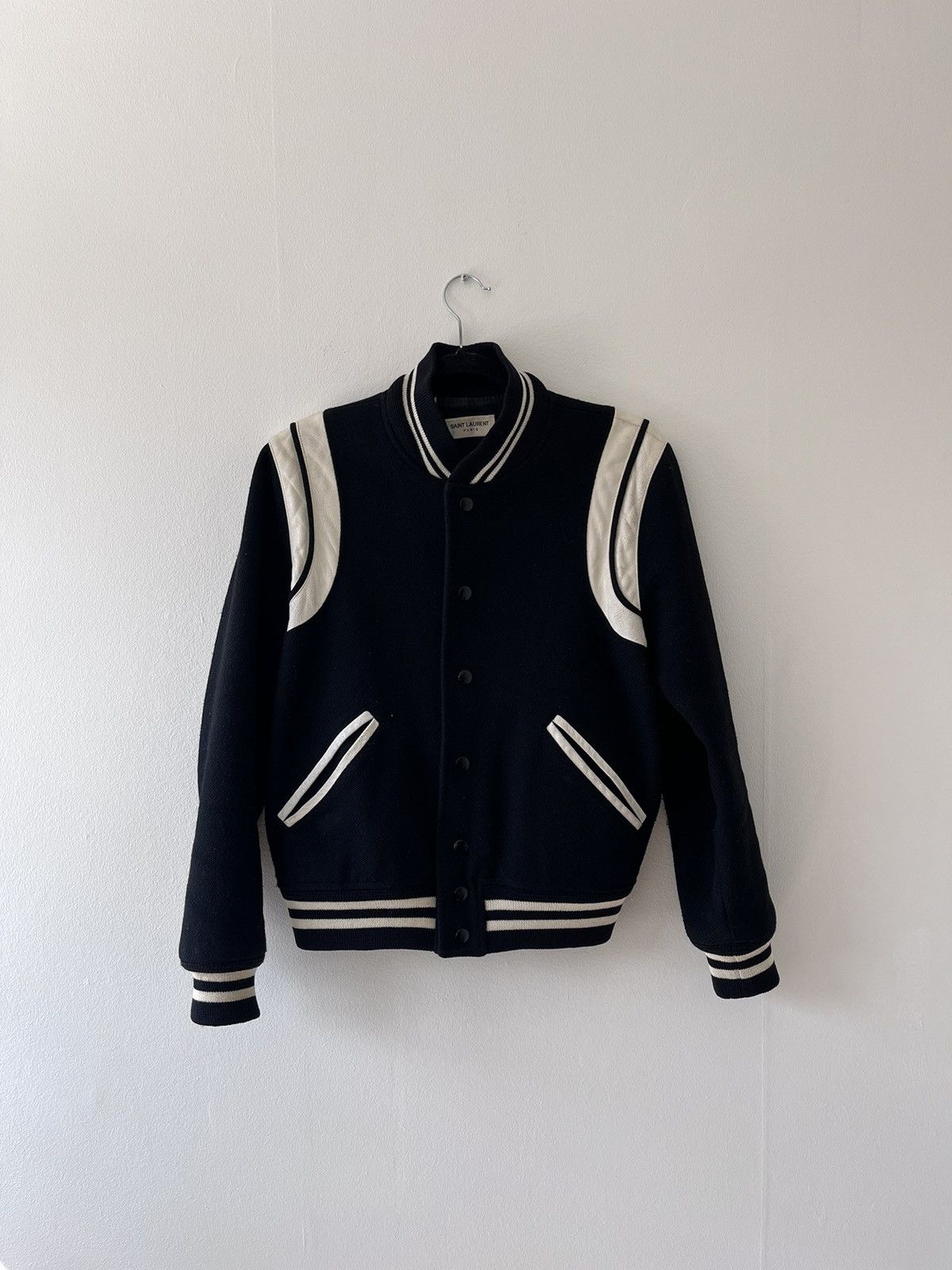image of Saint Laurent Paris Teddy in Black, Men's (Size XS)