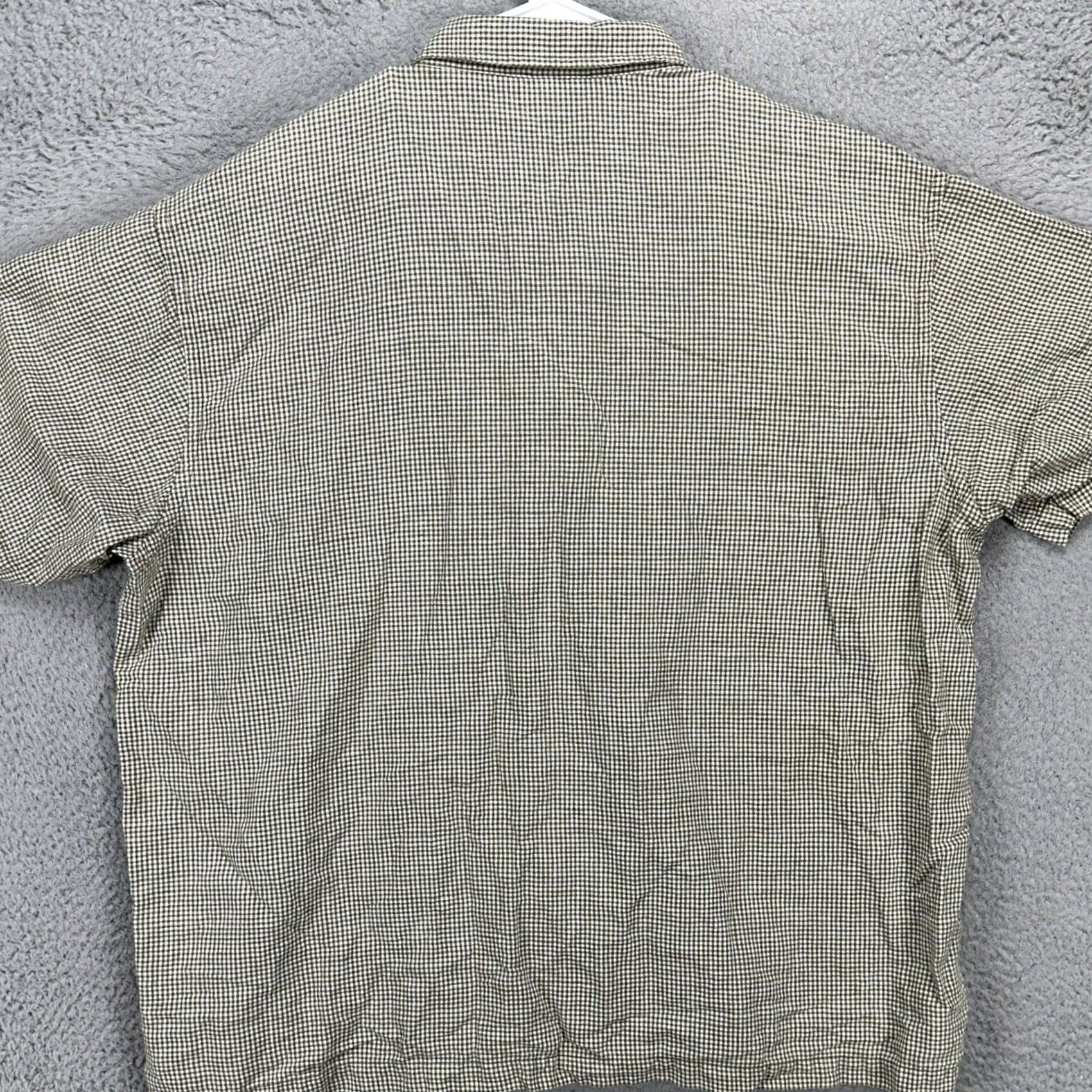 Old Navy Old Navy Shirt 2XL Button-Up Pocket Gingham Check Linen Blend Olive Green White Size US XXL / EU 58 / 5 - 2 Thumbnail