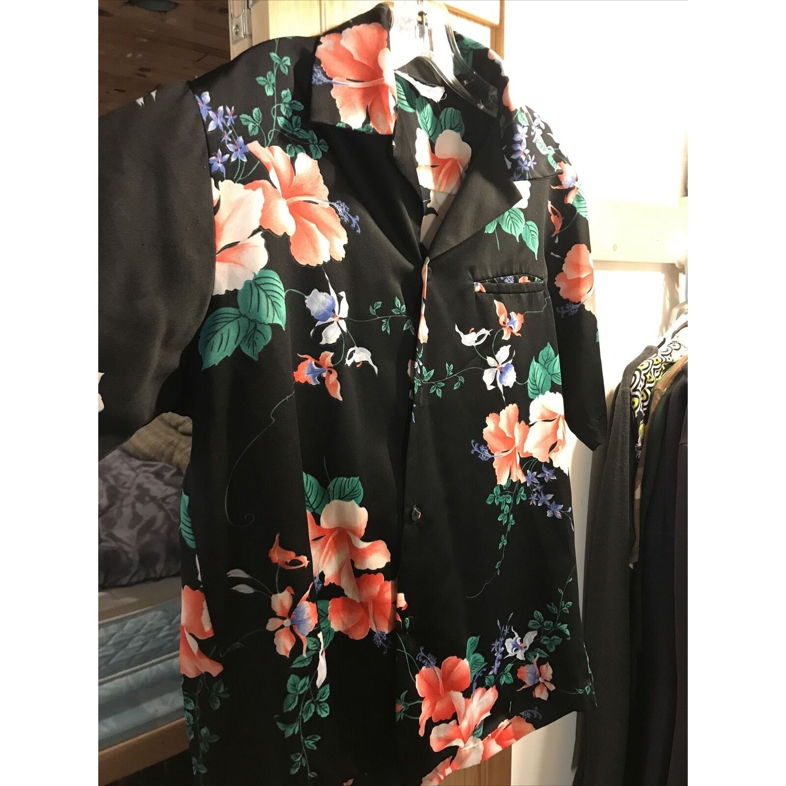 Other Hawaii Nei Honolulu Vintage Men’s L Black Floral SS Shirt Size US L / EU 52-54 / 3 - 5 Thumbnail