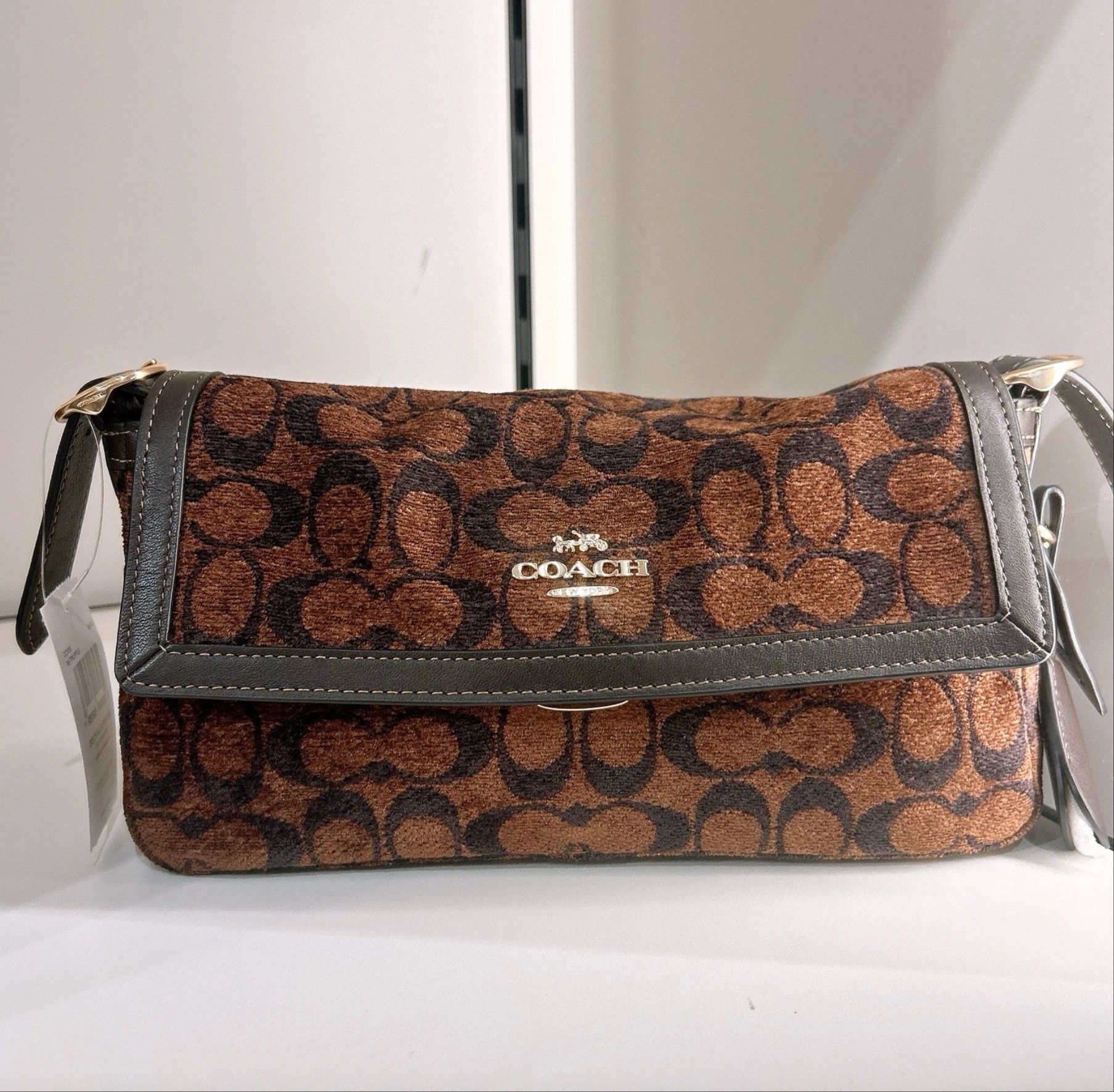 Coach Etta Small Flap Shoulder Bag In Signature Chenille CCV65 Size ONE SIZE - 2 Thumbnail