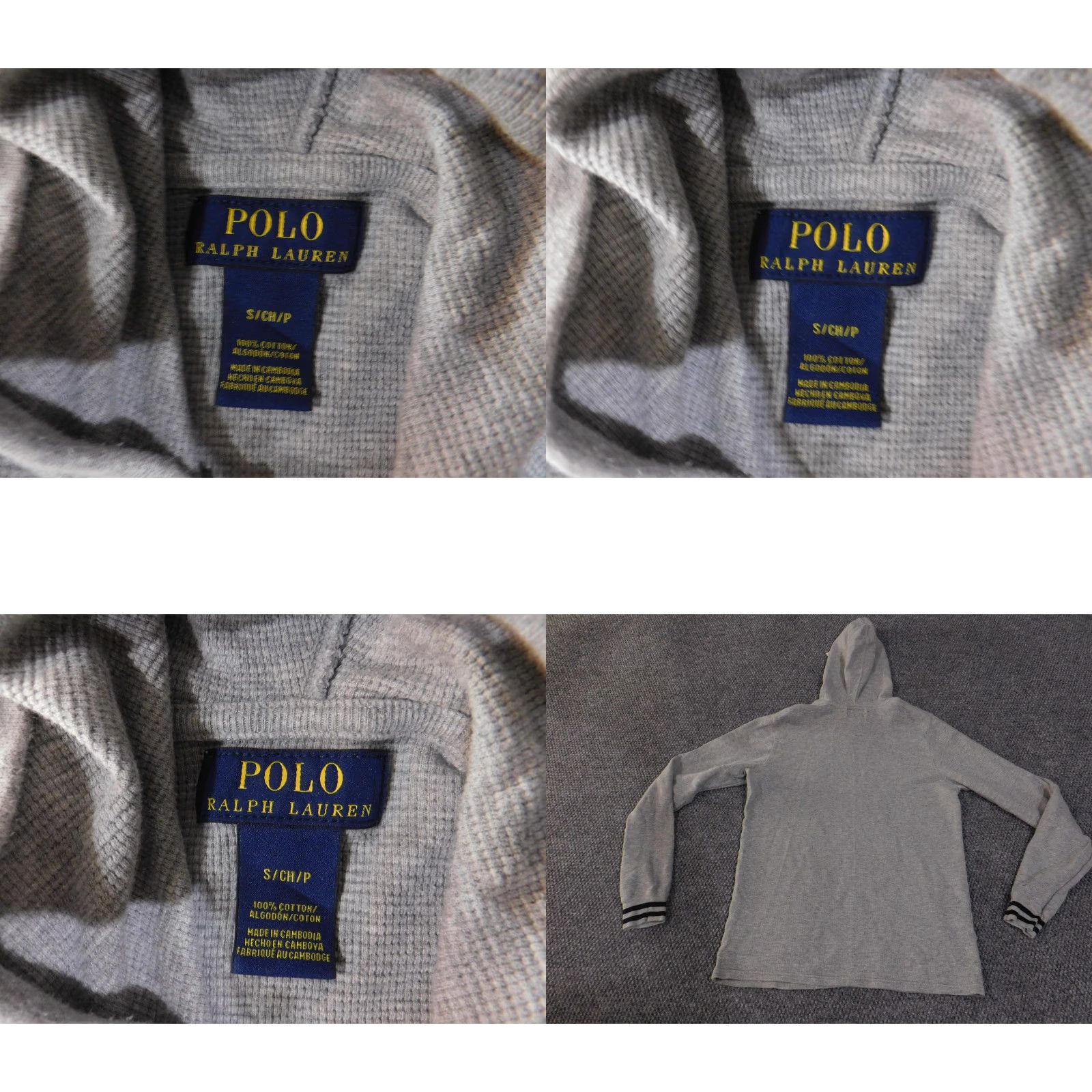 Polo Ralph Lauren Polo Ralph Lauren Hoodie Mens Small Gray Waffle Knit Thermal Pullover Pony Logo Size US S / EU 44-46 / 1 - 8 Thumbnail