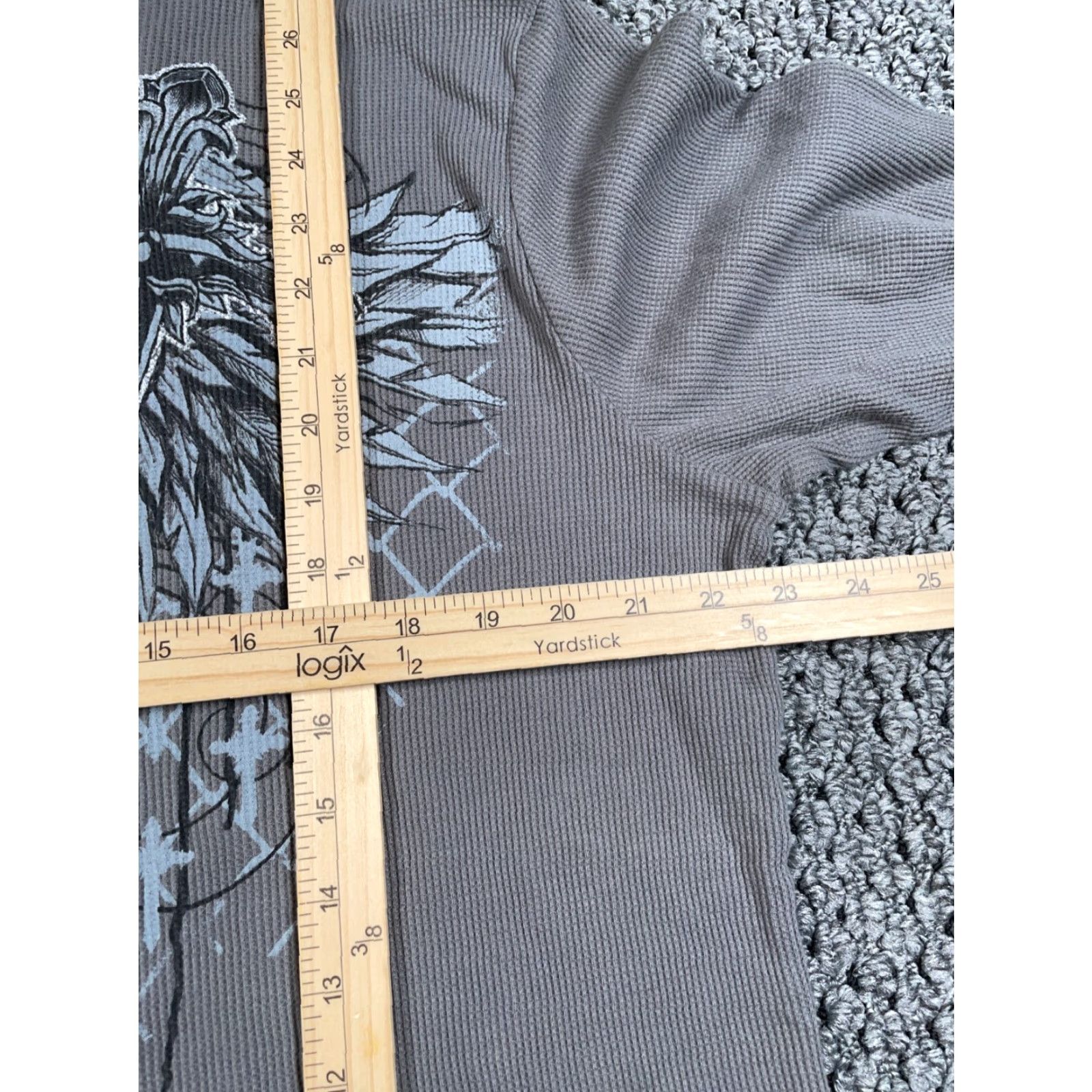 Vintage VINTAGE MMA Elite Skull Wings Thermal Shirt Men's 2XL Gray Long Sleeve Knit Shirt Size US XXL / EU 58 / 5 - 6 Thumbnail