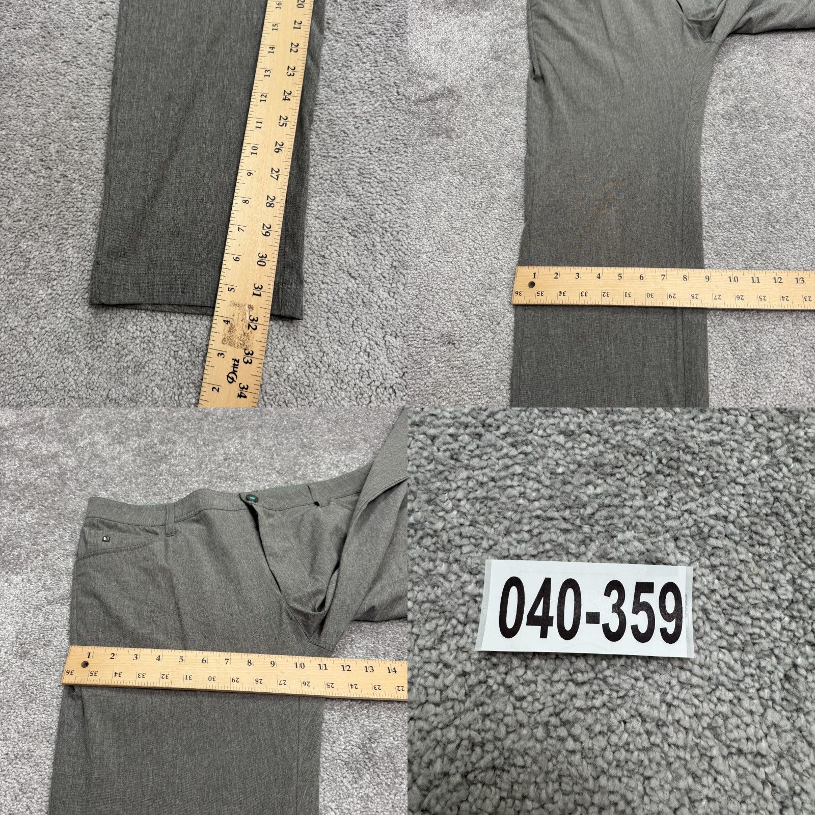 Vintage Linksoul Straight Leg Chino Pants Men 35R Gray Flat Front Casual Classic Modern Fit Regular Size 35 Mens Size US 35 - 9 Thumbnail