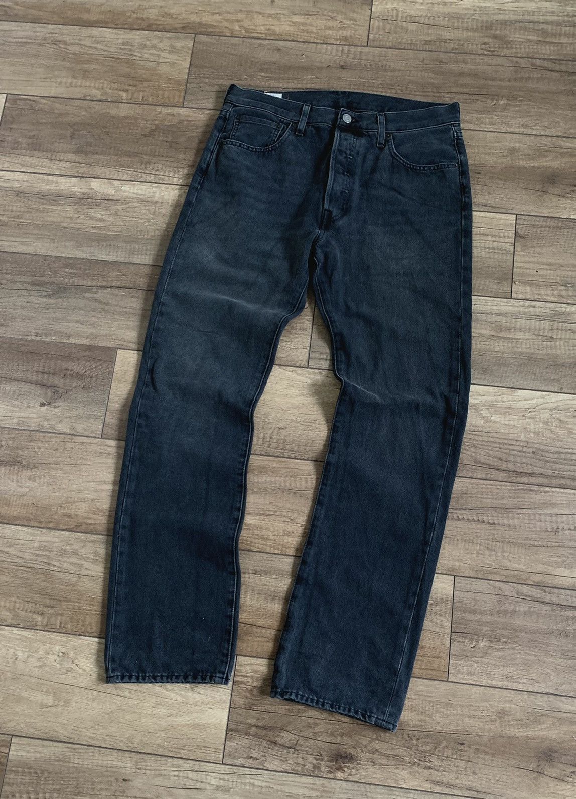 Levi's Levi’s Premium 501 Grey Washed Denim Pants Jeans Size US 33 - 1 Thumbnail