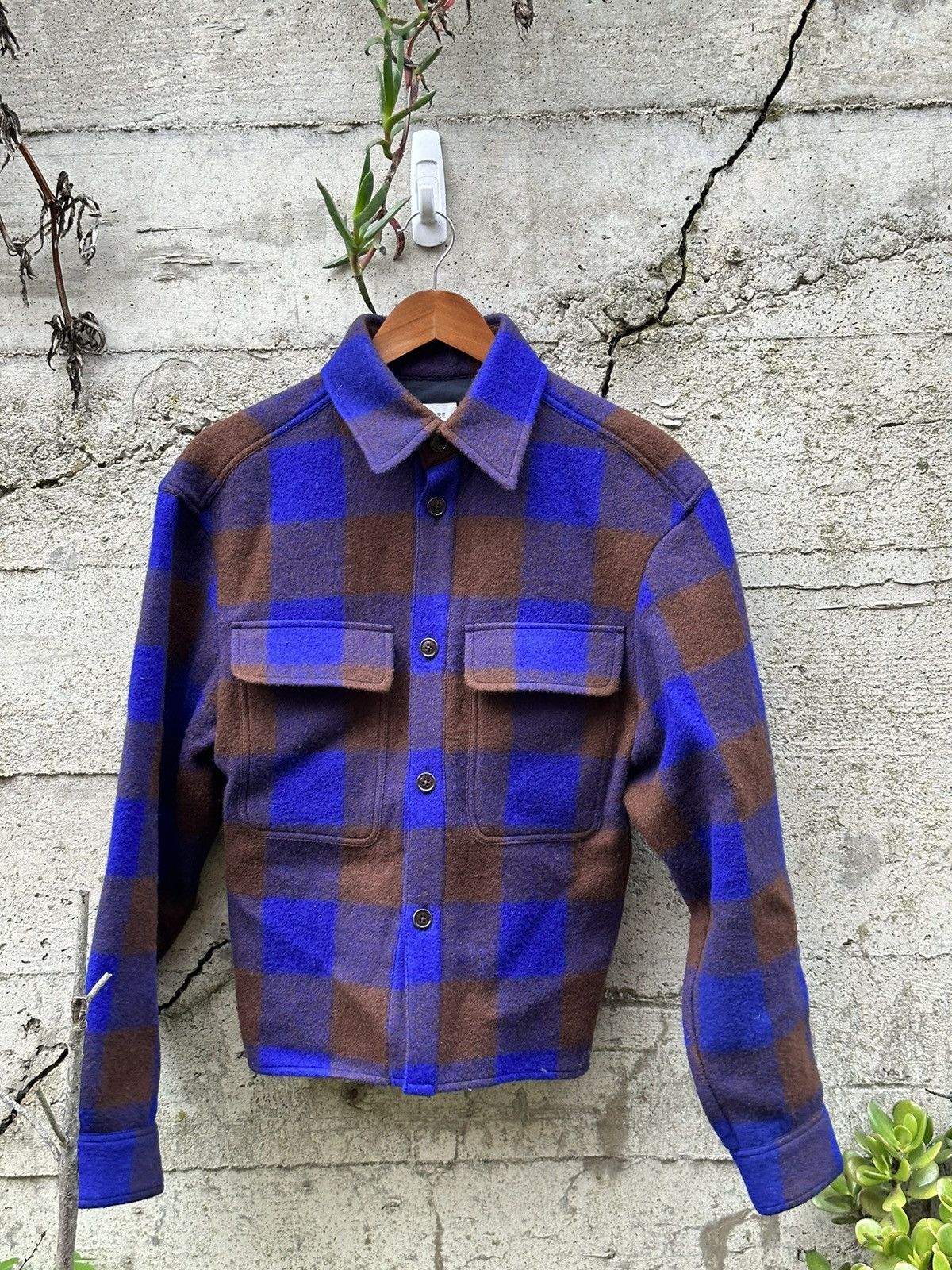 Lemaire RARE GRAIL Lemaire wool patterned shirt jacket Size US S / EU 44-46 / 1 - 2 Thumbnail