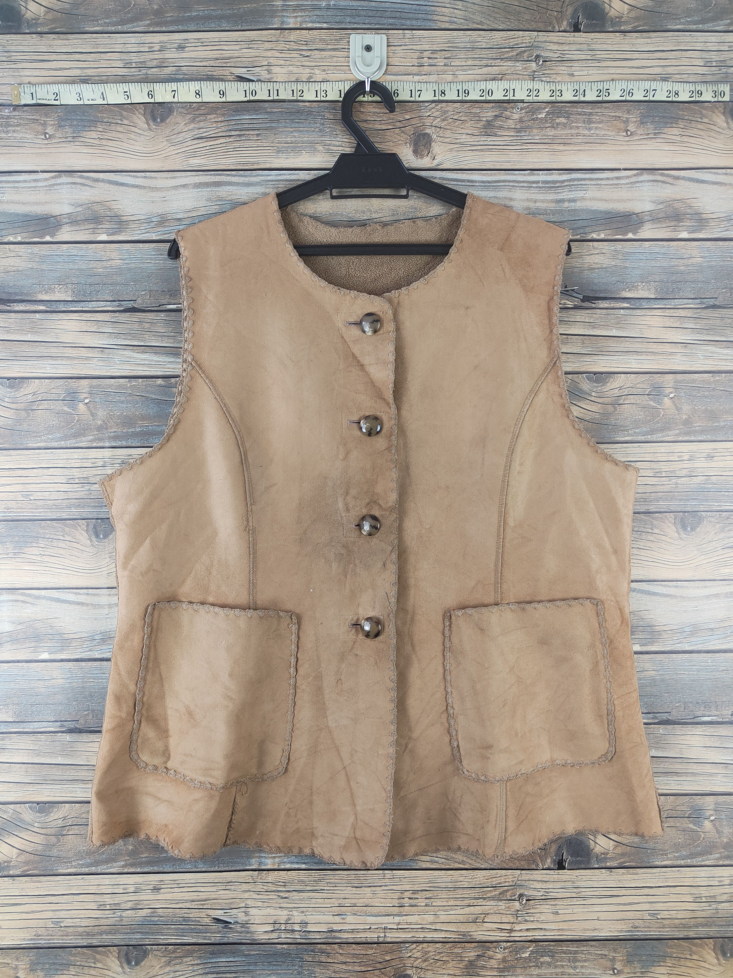 Japanese Brand DL Liliane Burty Light Brown Leather Vests #1931 Size L / US 10 / IT 46 - 1 Thumbnail