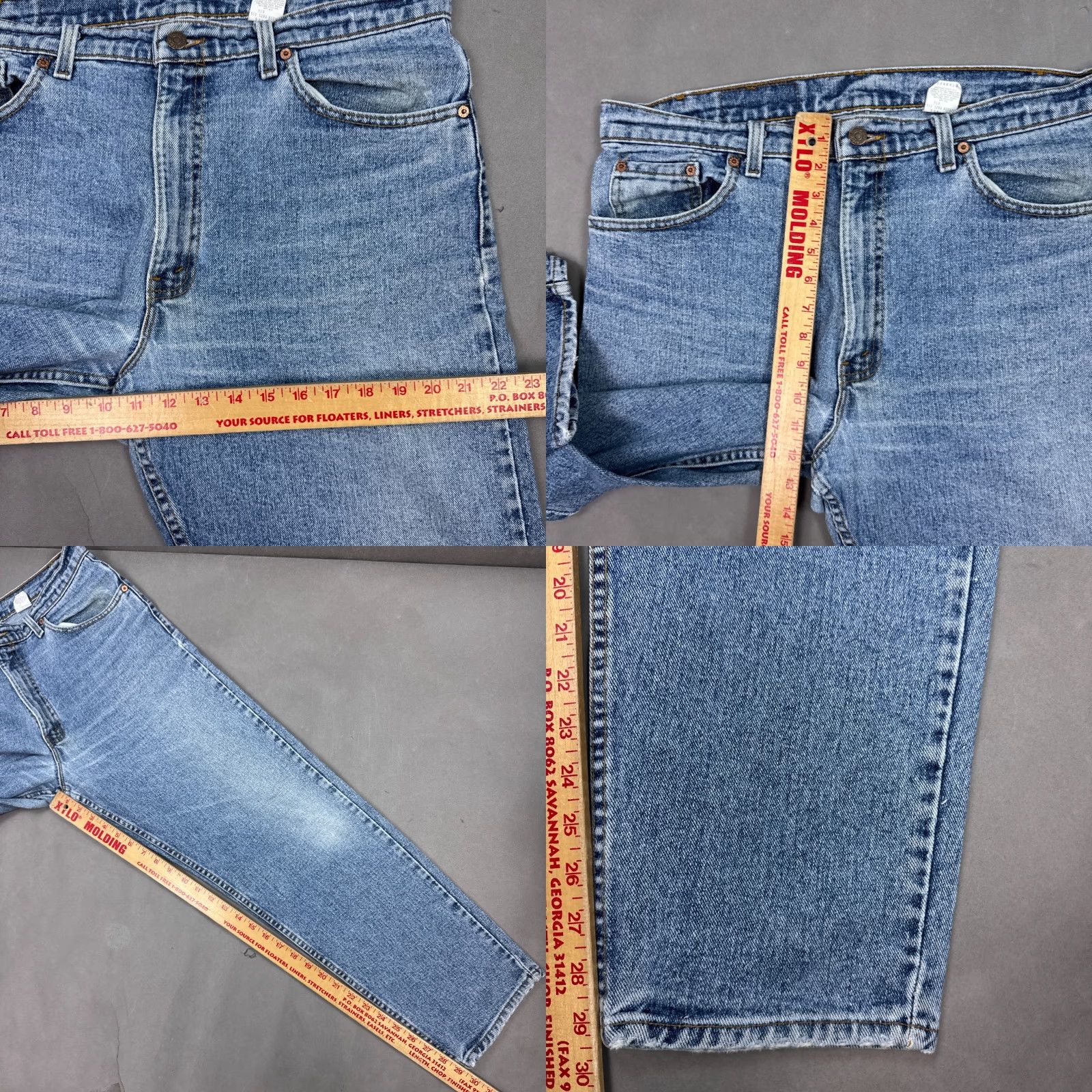 Levi's VINTAGE Levi's Jeans Mens 36x30 Blue 90s Denim Distressed 550 38x30 Levis 500 Series 5-Pocket Mens Jeans Size US 38 / EU 54 - 9 Thumbnail