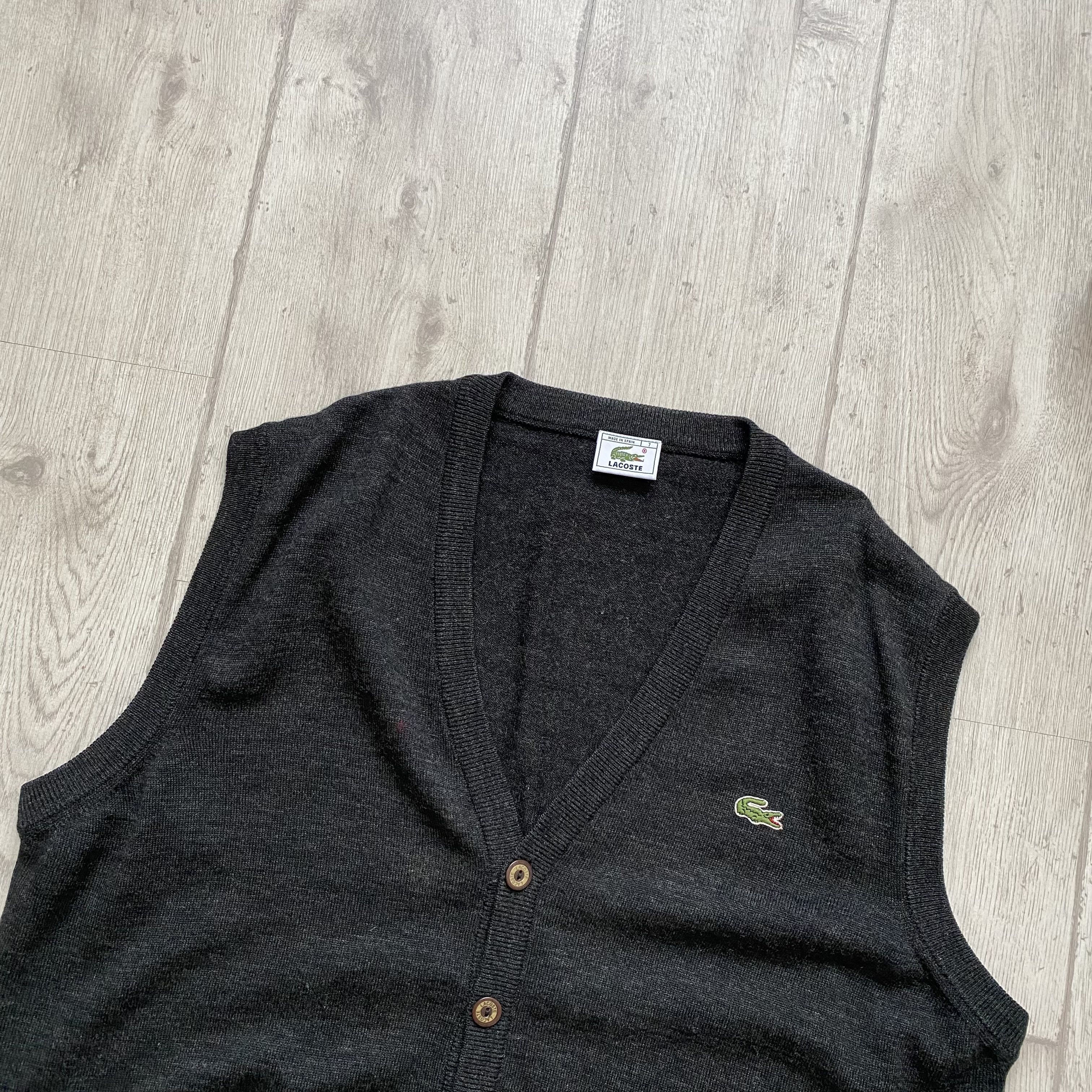 Lacoste 🐊 Vintage 80-90s Lacoste Wool Sweater Vest Made in France Size US XL / EU 56 / 4 - 3 Thumbnail