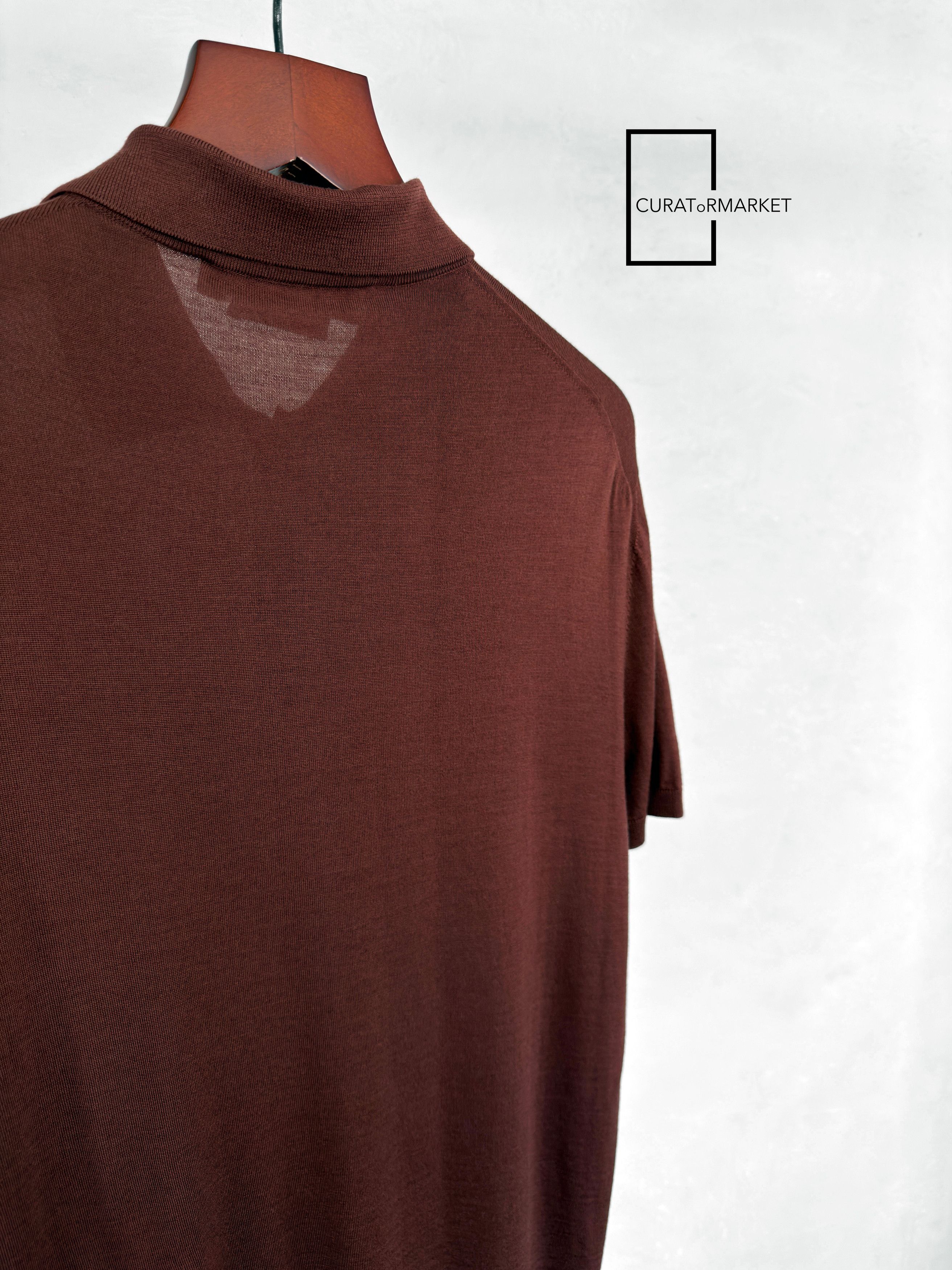 Marni EU48 Fine Knit Wool Blocks Polo Embroidered Stitch Logo FW24 Size US M / EU 48-50 / 2 - 3 Thumbnail