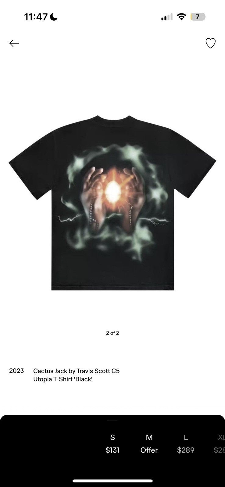Travis Scott Travis Scott C5 utopia tee Size US M / EU 48-50 / 2 - 4 Thumbnail