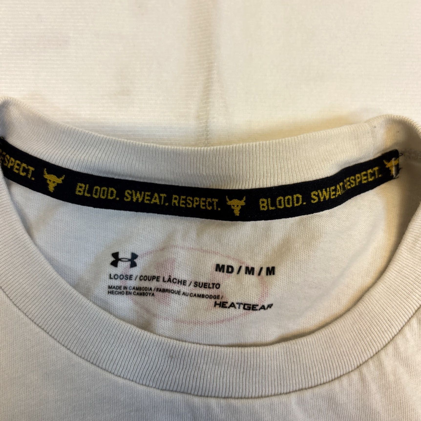 Under Armour Under Armour Project Rock Men’s Medium Blood Sweat Respect Beige T-Shirt Tee Shirt Crew Neck Short Sleeve Graphic Print Size US M / EU 48-50 / 2 - 3 Thumbnail