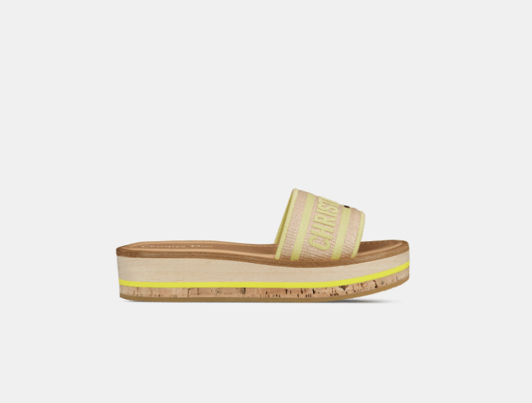 Dior o1w1db10725 KCO052 Platform Slides in Natural/Lemon Yellow Size US 6 / IT 36 - 1 Thumbnail