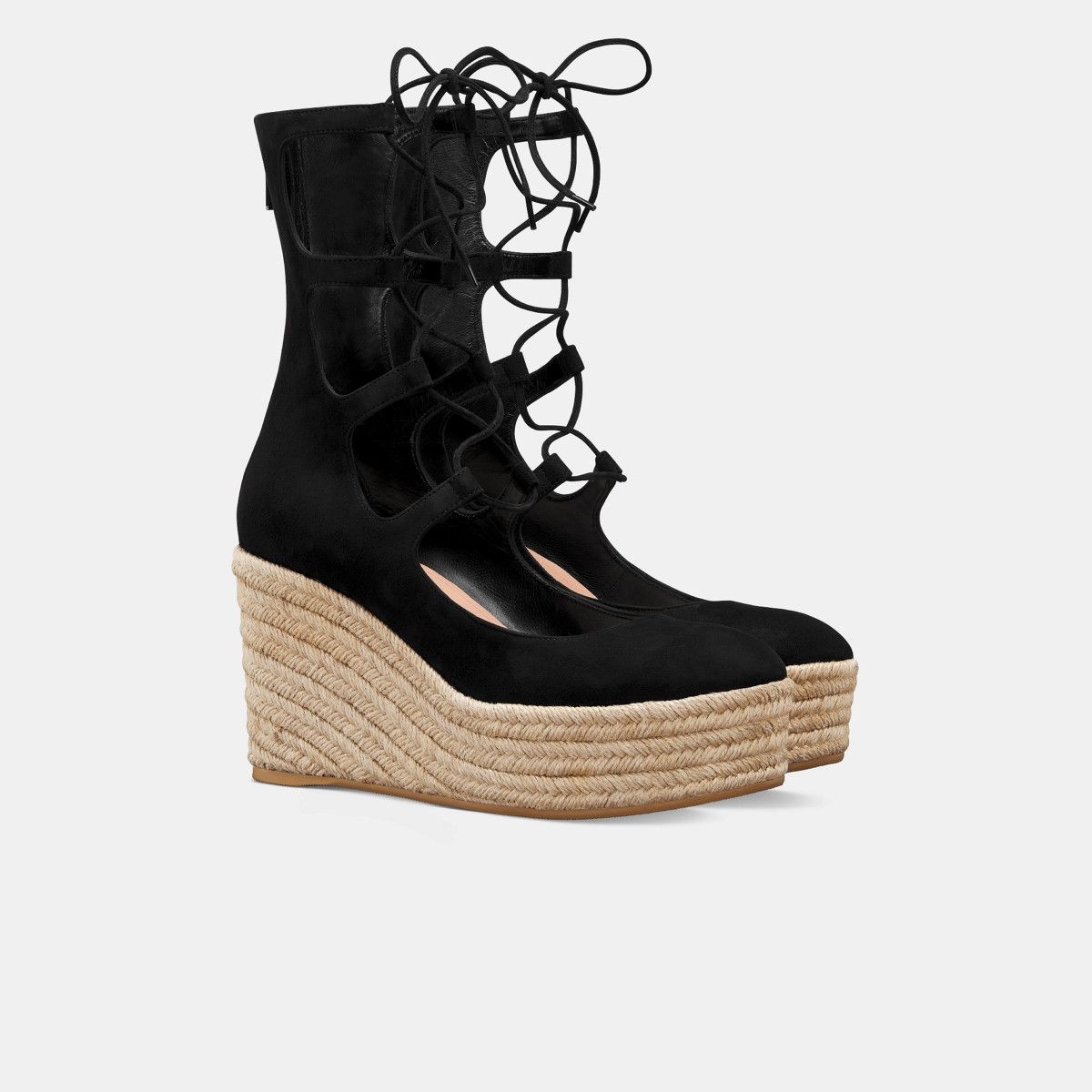 Dior o1w1db10326 Laced Wedge Sandal Boot in Black Size US 5 / IT 35 - 2 Thumbnail