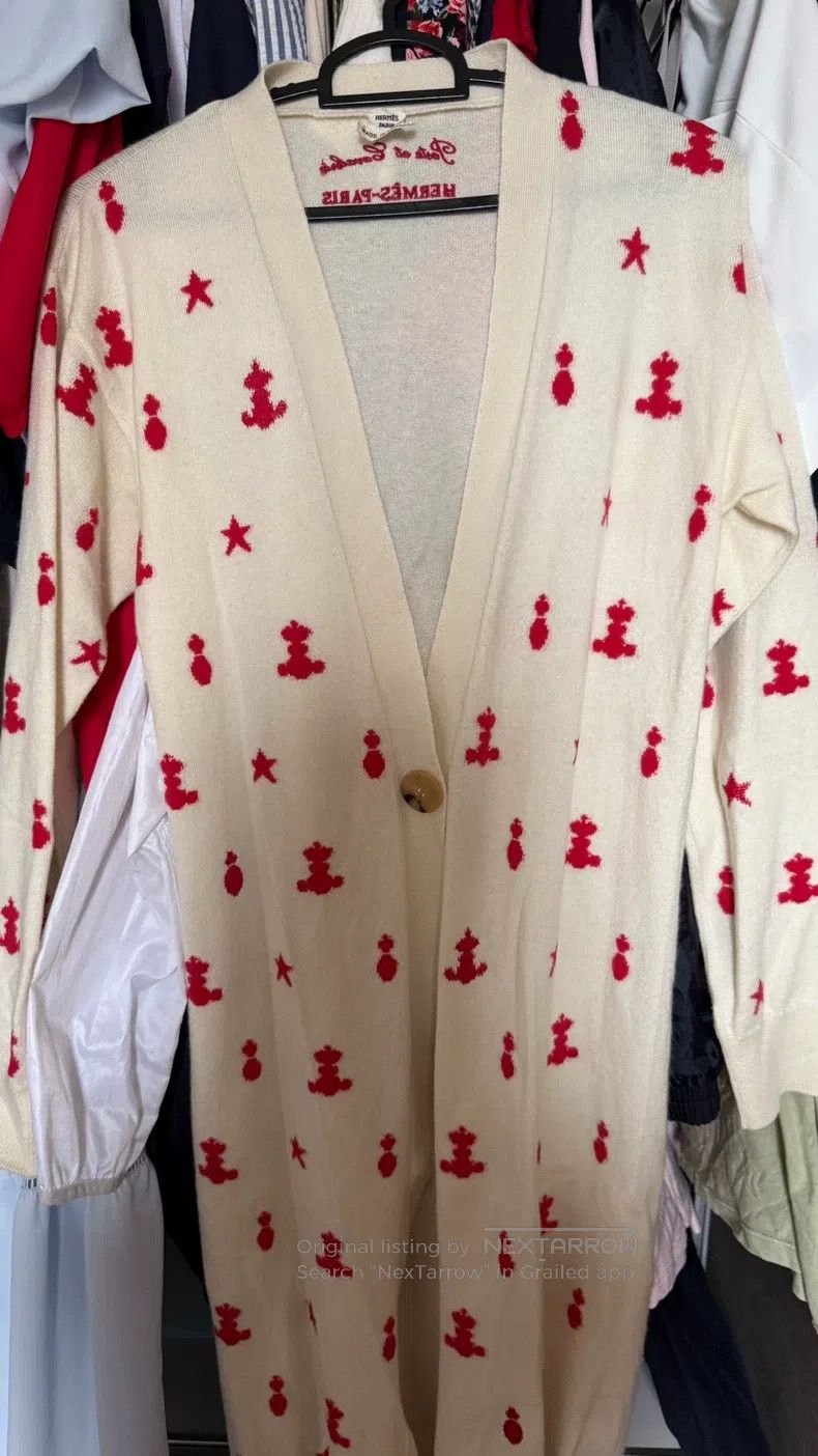 Hermes Hermes Long Cardigan Jacquard Long-sleeve Knitted Sweater Size XXS / US 00 / IT 34 - 1 Thumbnail