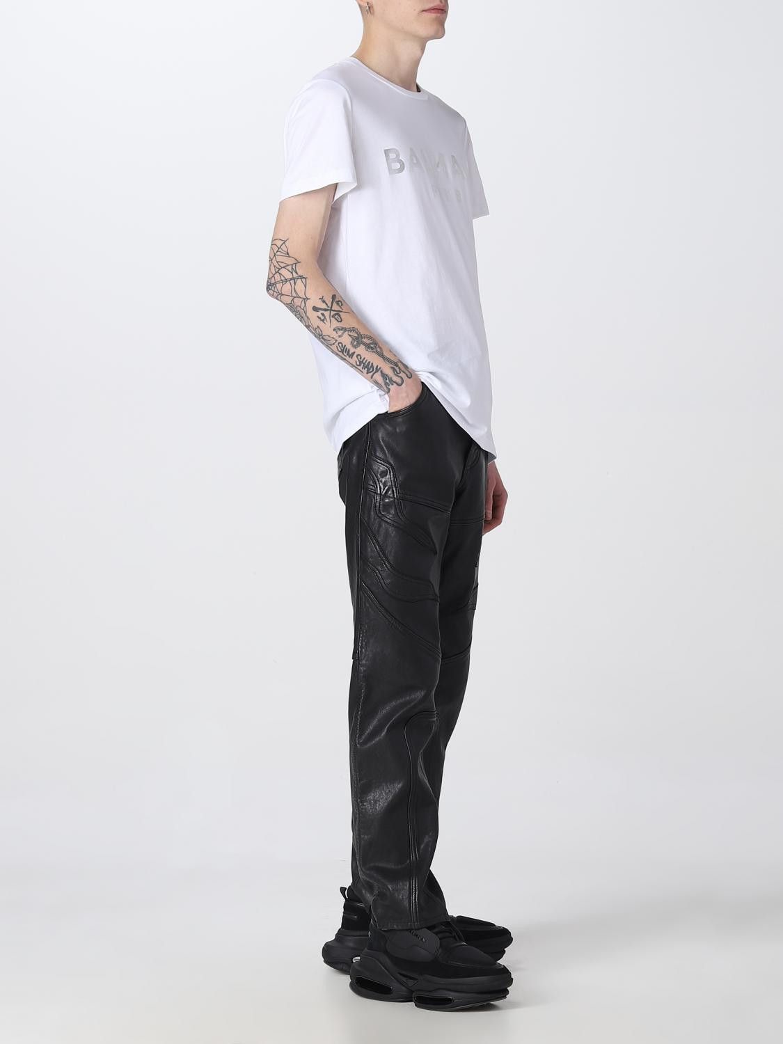 Balmain o1y0426 Logo Crewneck T-Shirt in White Size US XL / EU 56 / 4 - 2 Thumbnail