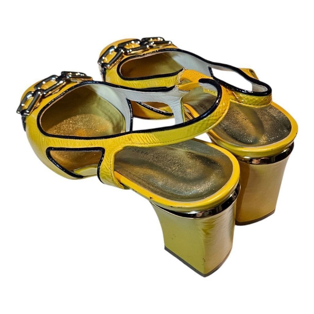 Marc Jacobs Marc Jacobs Yellow Slingback Heels Size 39.5 Size US 7.5 / IT 37.5 - 3 Thumbnail