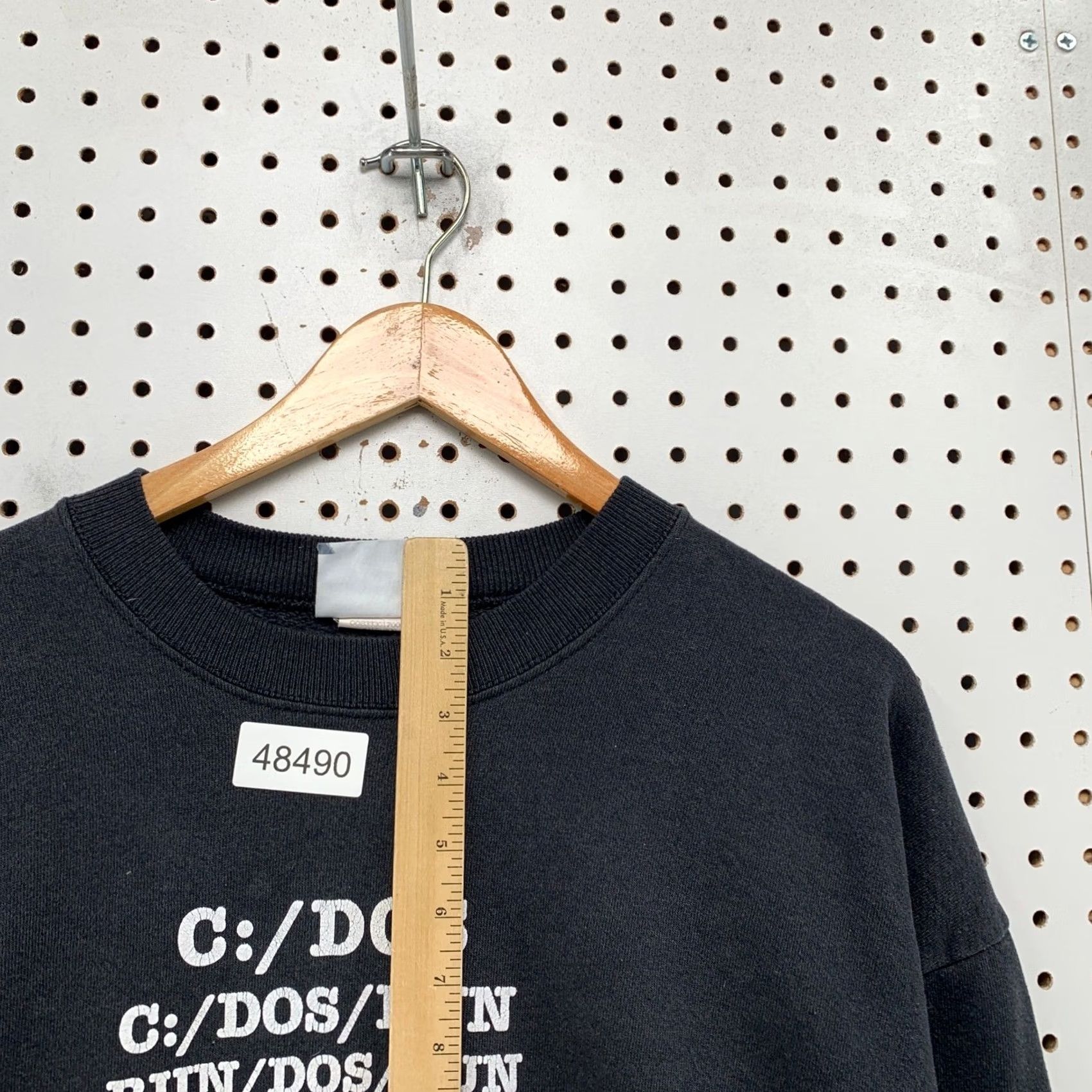 Lee VINTAGE Funny Tech DOS Sweatshirt Men XL Black 90s C DOS RUN Computer USA Fleece Size US XL / EU 56 / 4 - 7 Thumbnail