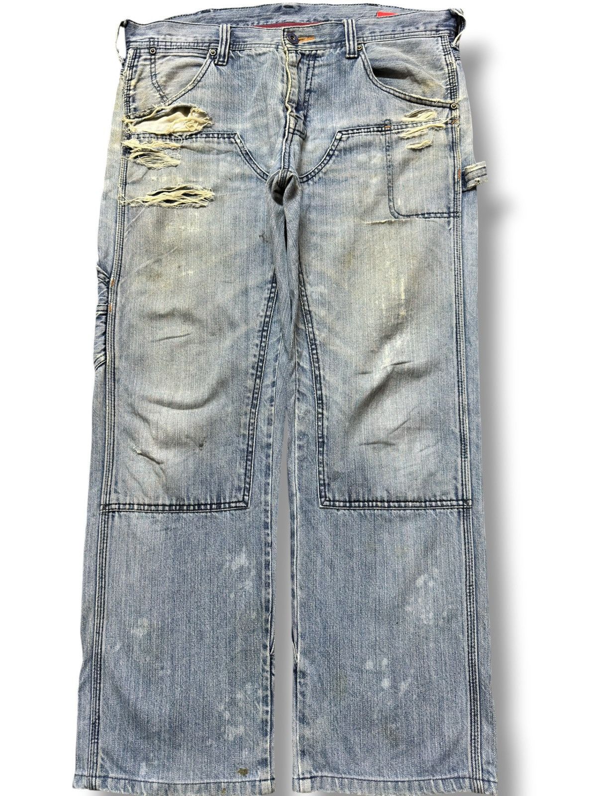 Hysteric Glamour Vintage UJ Jeans Cargo Double Knee Tactical Denim Size US 35 - 1 Thumbnail