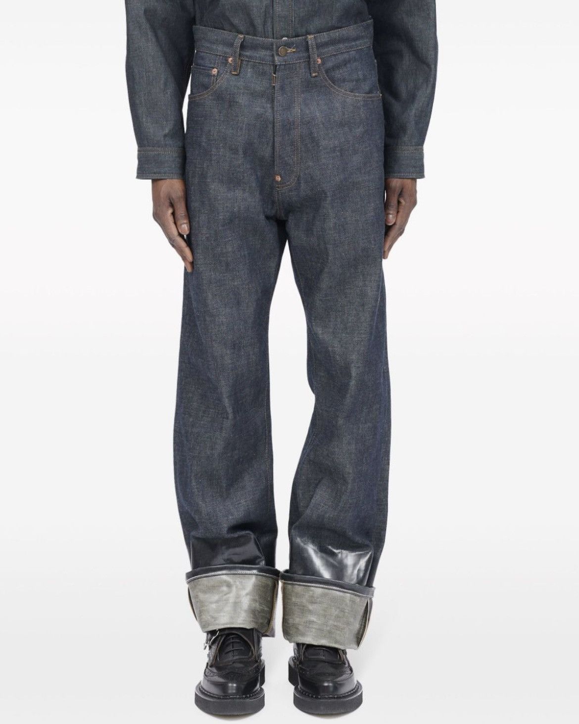 Maison Margiela Maison Margiela Lacquered Turn-up Jeans Size US 28 / EU 44 - 13 Thumbnail