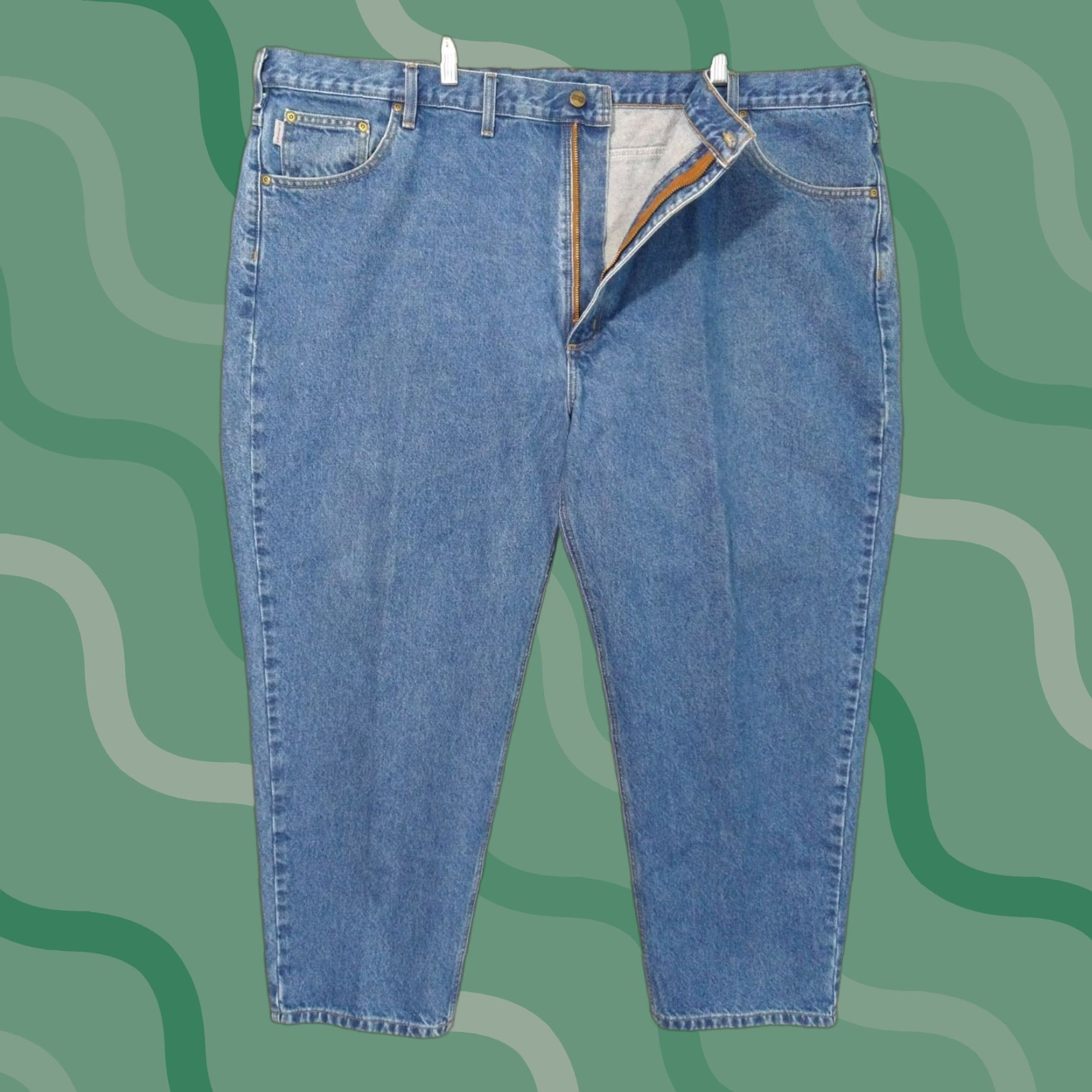 Carhartt Carhartt Jeans Mens 52x30 Blue Denim Relaxed Fit Straight Leg Dark Wash B17 DST Size US 36 / EU 52 - 1 Thumbnail