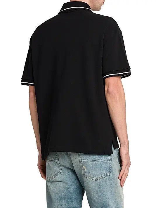 Amiri os11x0326 Logo Cotton Polo Shirt in Black Size US XL / EU 56 / 4 - 4 Thumbnail