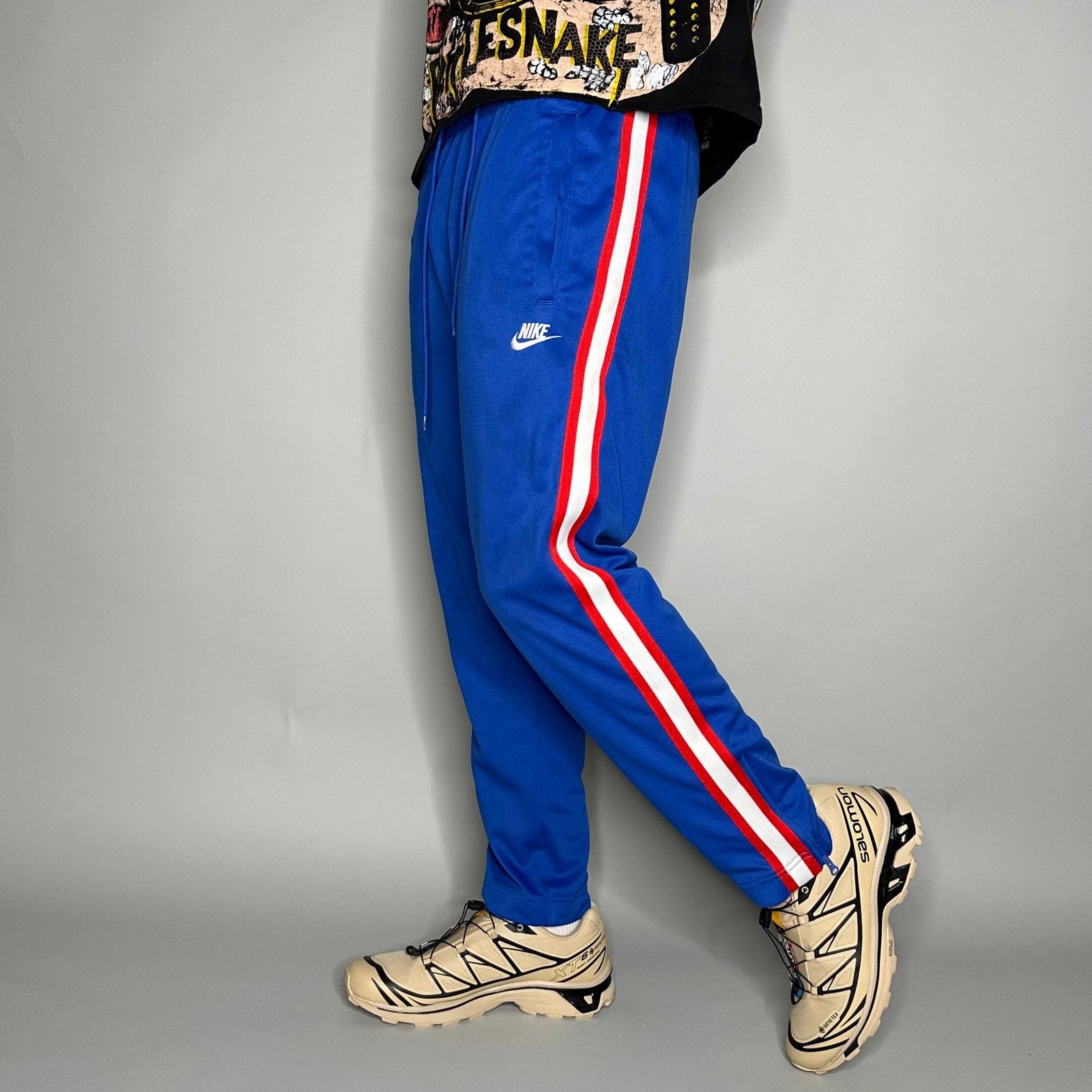 Nike Nike ACG Vintage Crazy Nike Sweatpants Royal Blue Polyester Relaxed Fit White Grailed