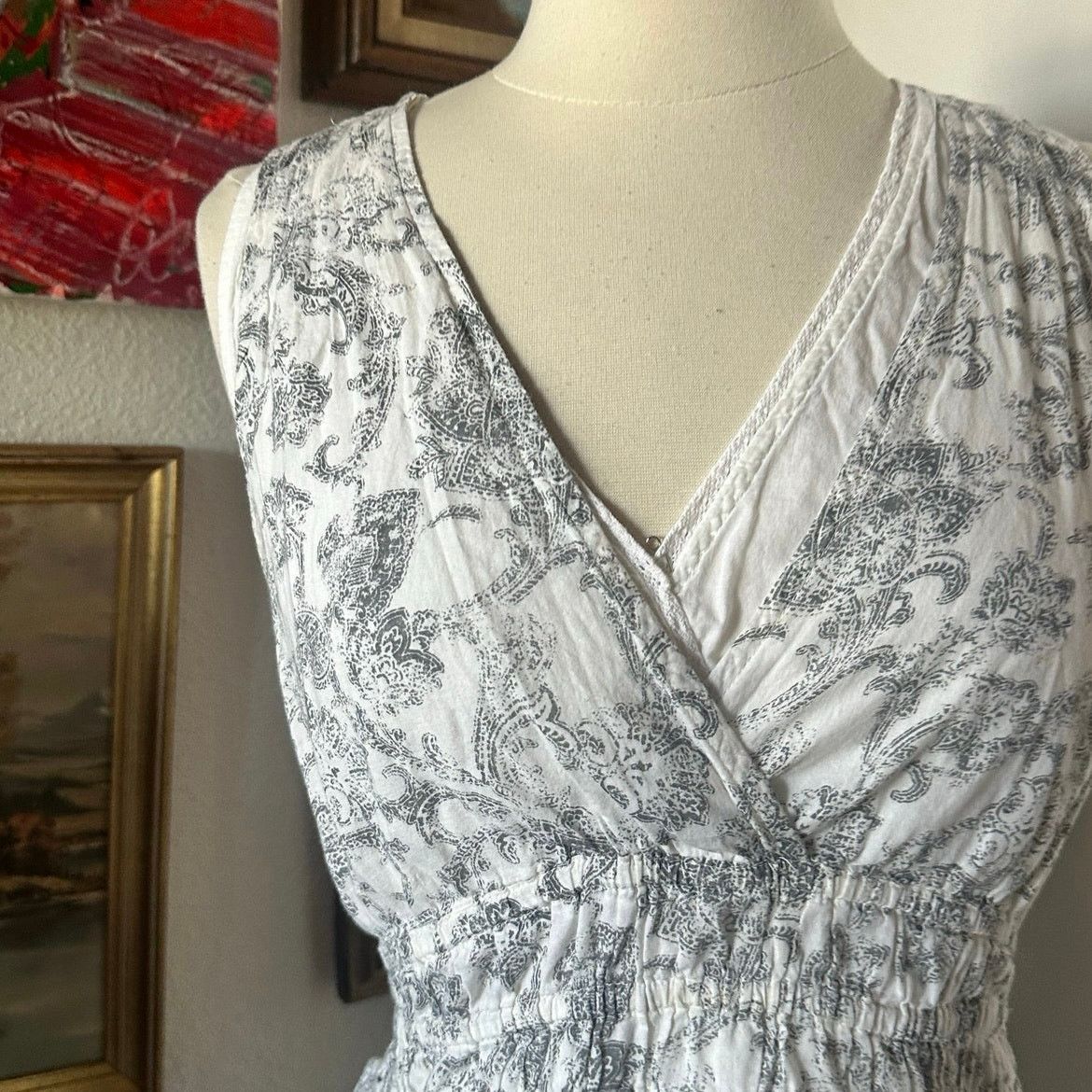 Converse converse black white floral sleevless midi dress Size M / US 6-8 / IT 42-44 - 2 Thumbnail