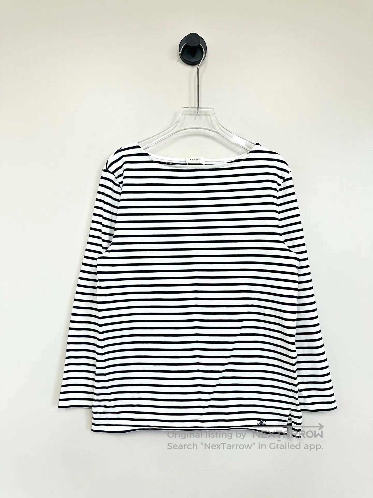 Celine Celine Black and White Stripe Sweatshirt. Size L / US 10 / IT 46 - 1 Thumbnail