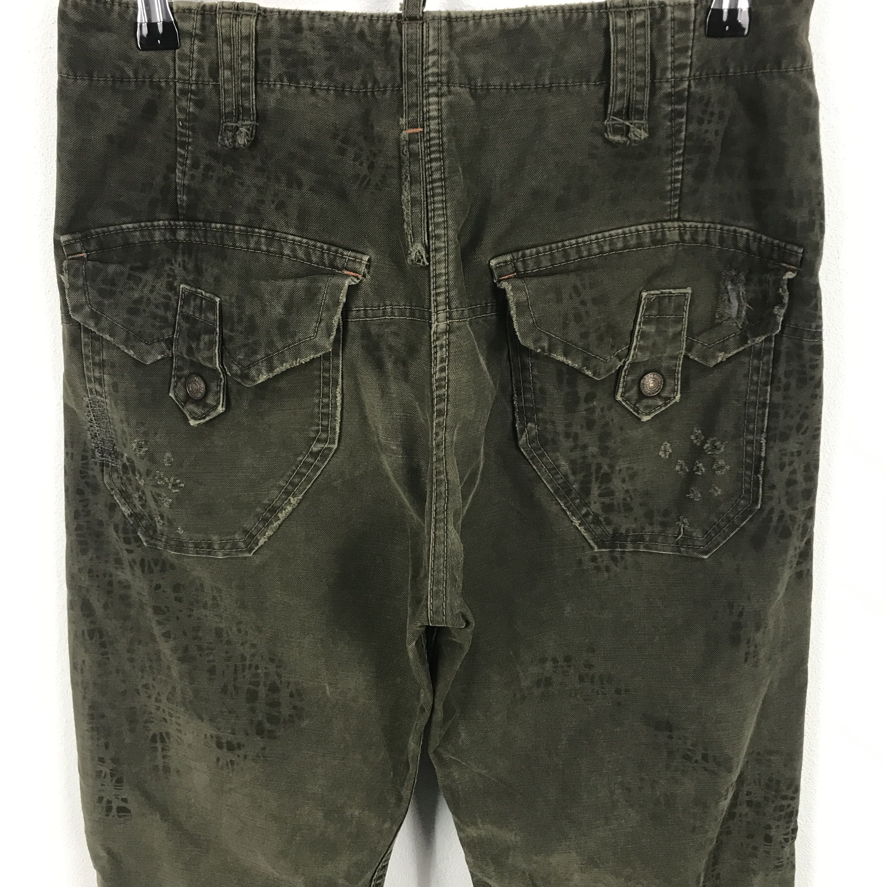 Edwin × Japanese Brand Rare Edwin 505 khaki Drak Green distressed design pants Size US 30 / EU 46 - 6 Thumbnail