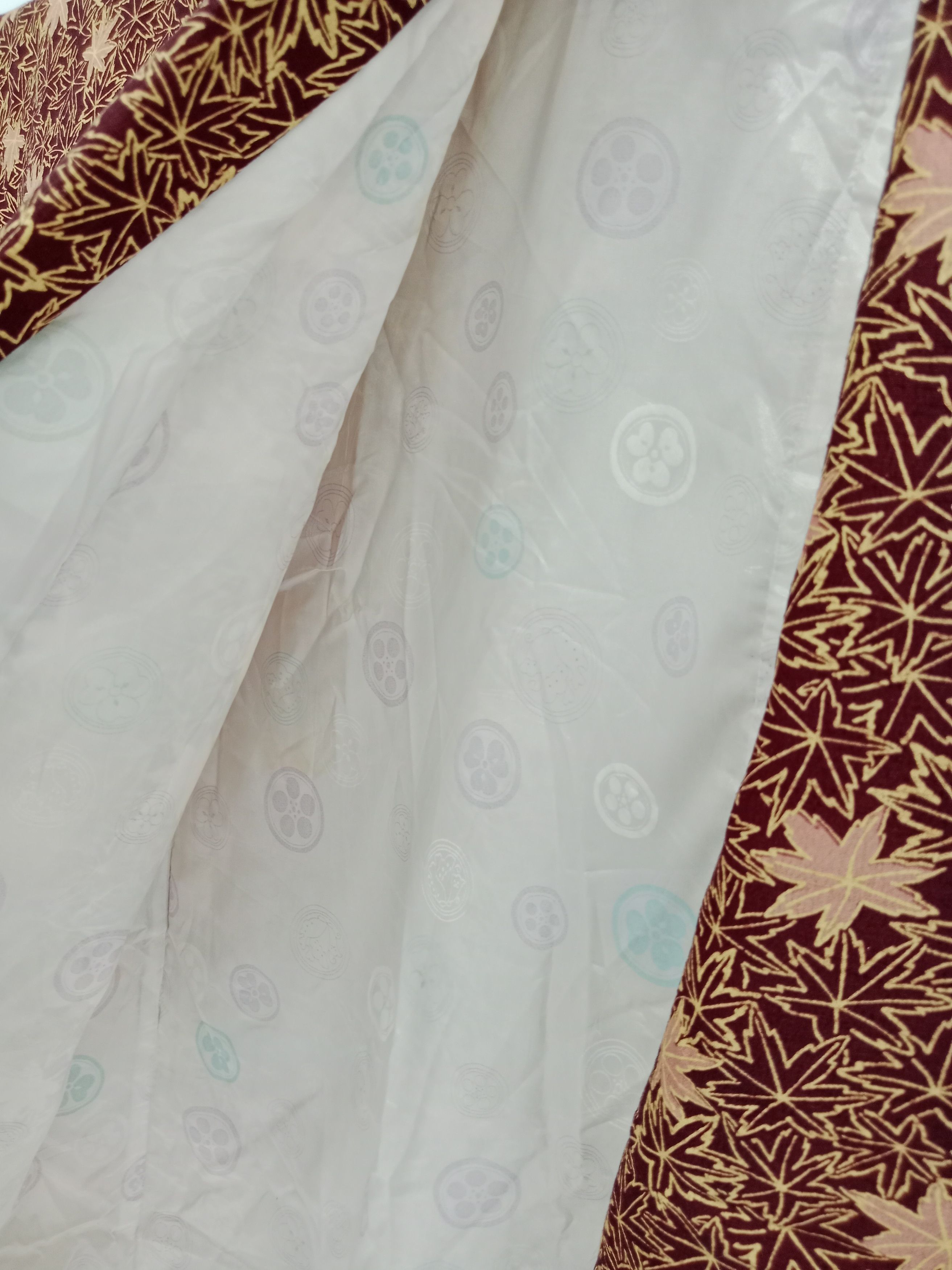 Komono Vintage Haori Kimono Leaf Motif Japanese Traditional Wear Size L / US 10 / IT 46 - 9 Thumbnail