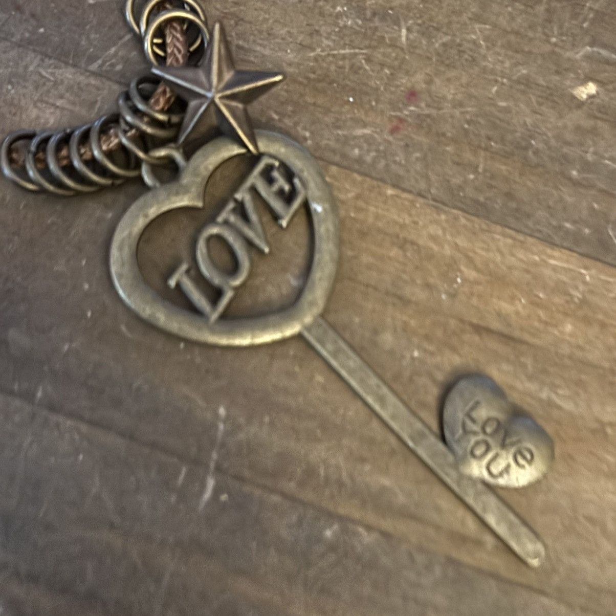 Other Bronze tone Love skeleton key long cord necklace Size ONE SIZE - 3 Thumbnail