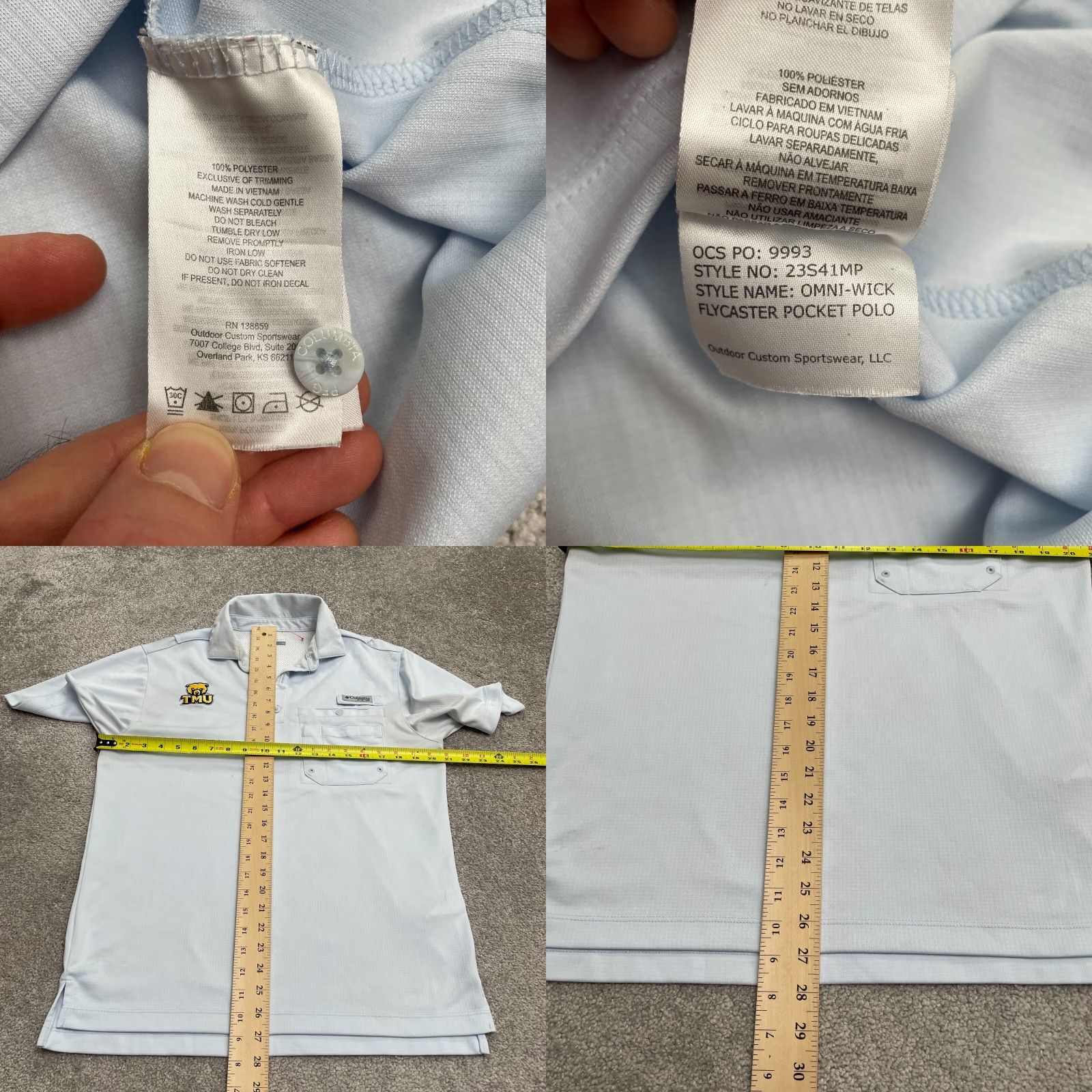 Vintage Columbia Polo Mens M Blue Flycaster PFG Omni Shade Pocket Shirt Golf Outdoor Sports Fishing University Size US M / EU 48-50 / 2 - 9 Thumbnail