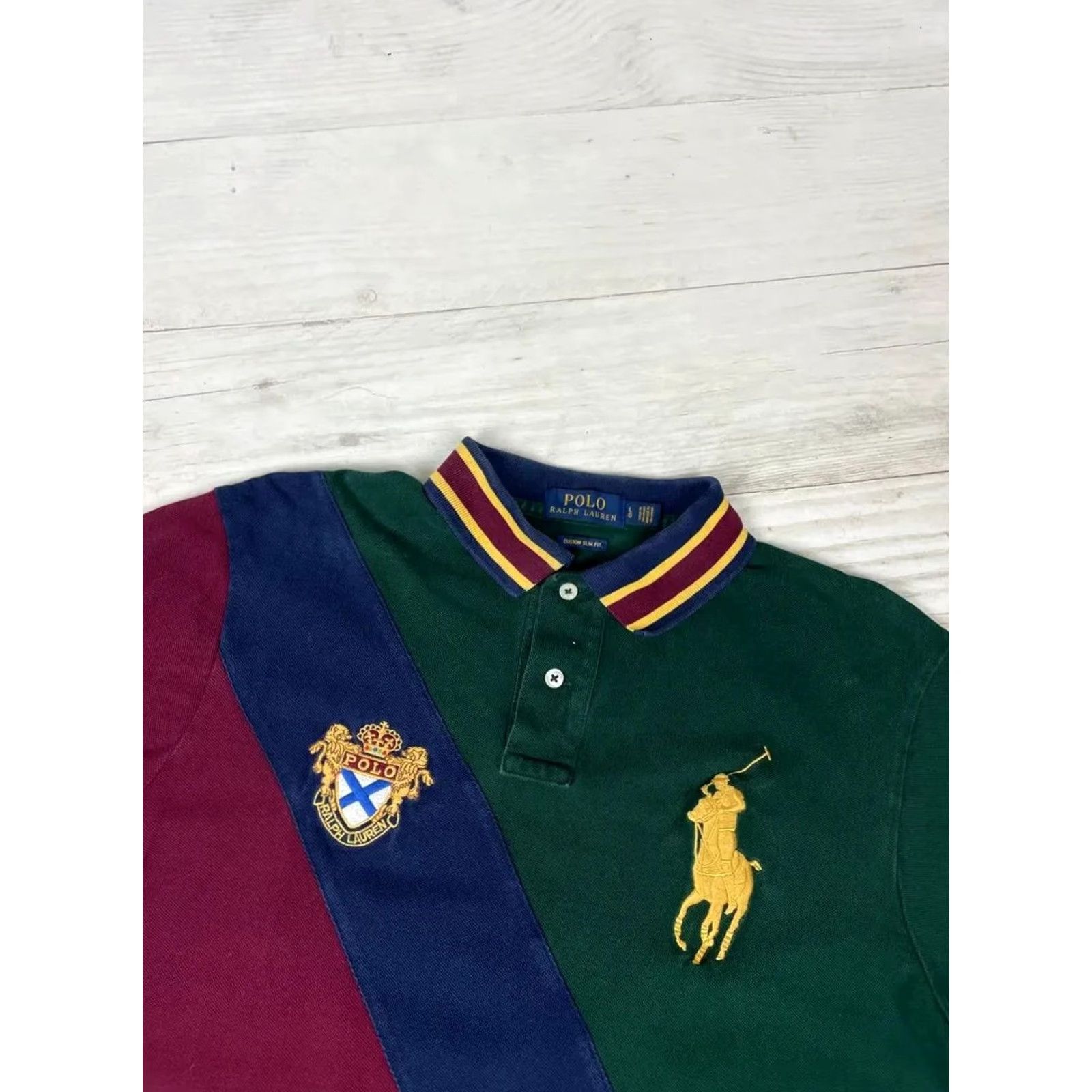 Polo Ralph Lauren VINTAGE Polo Ralph Lauren Big Pony Striped Rugby Shirt Men L green Polo Shirt Size L Men Size US L / EU 52-54 / 3 - 2 Thumbnail