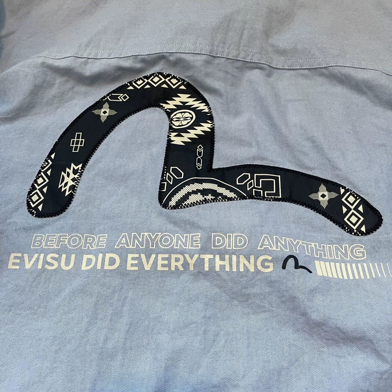 Evisu EVISU SS23 Blue Seagull Patch Oxford Long-Sleeve Shirt L Size US L / EU 52-54 / 3 - 3 Thumbnail