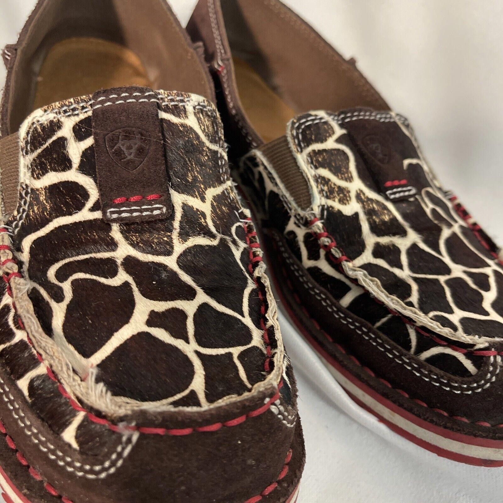 Ariat Ariat Cruiser Women's 7B Shoes Loafers Brown Giraffe Suede Size US 7 / IT 37 - 1 Thumbnail