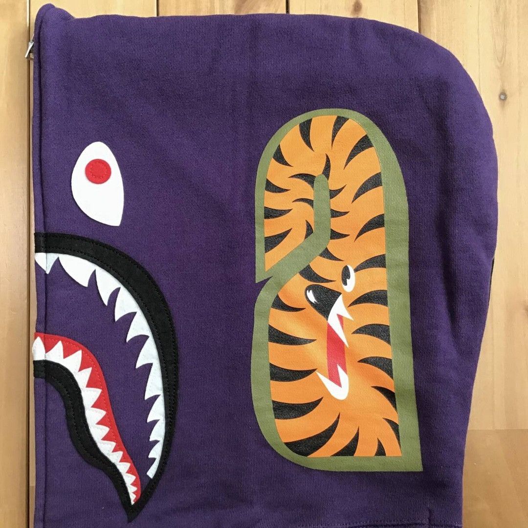 Bape BAPE camo × purple shark full zip hoodie a bathing ape Size US XL / EU 56 / 4 - 5 Thumbnail