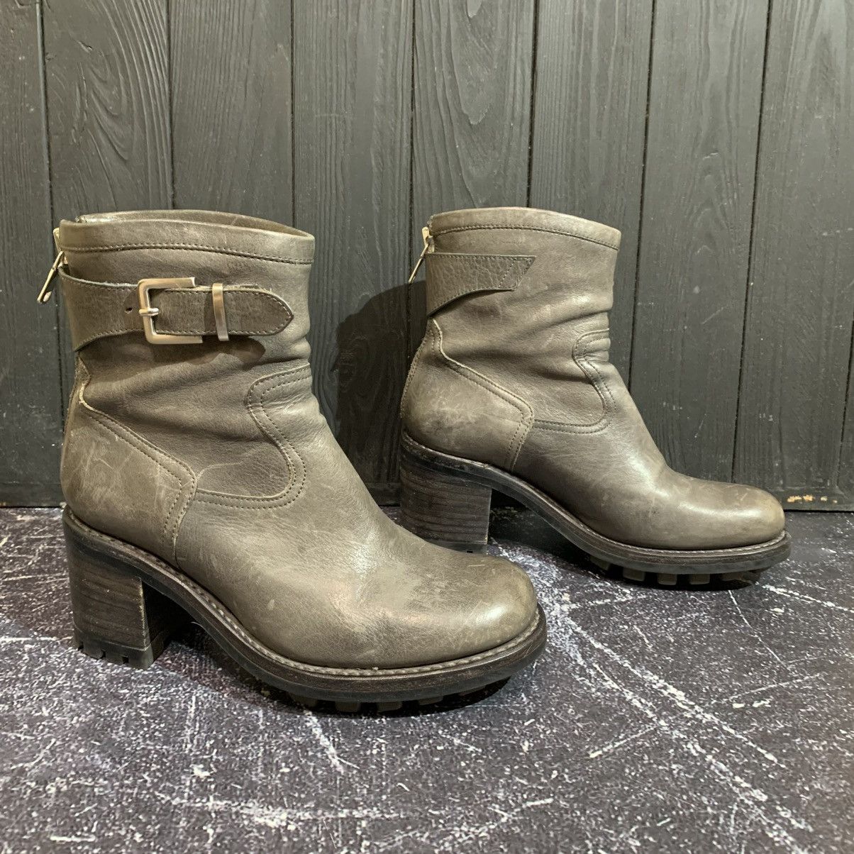 Japanese Brand FREE LANCE Leather Biker Wmns Boots Size 36 Rick Owens Style Size US 6 / IT 36 - 2 Thumbnail