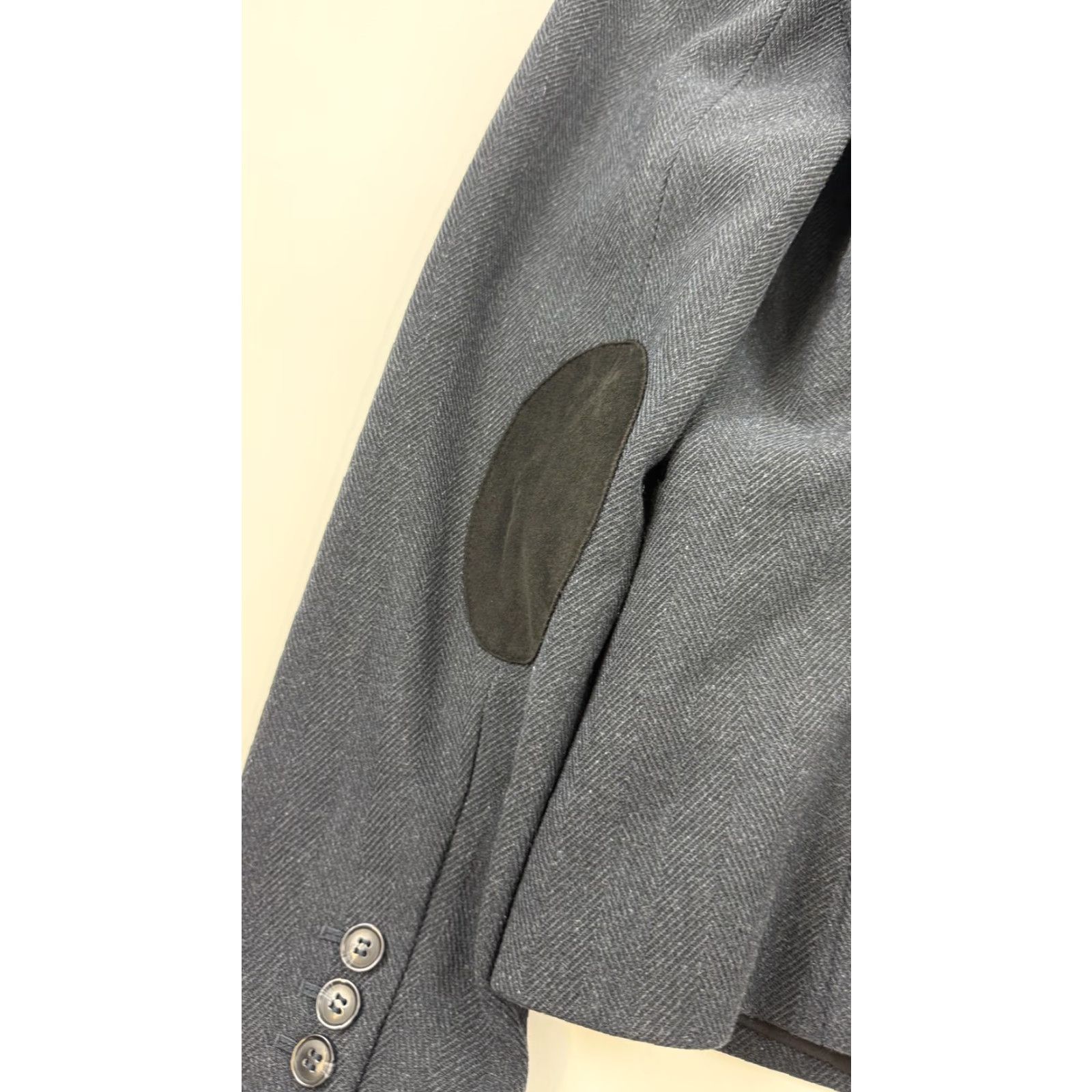 Cremieux Cremieux Blazer Womens 10 Navy Blue Herringbone Elbow Patch Wool Blend Jacket Shirt? Size L / US 10 / IT 46 - 7 Thumbnail