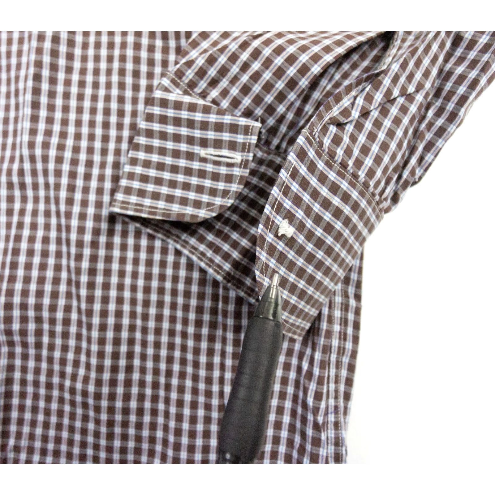 Ermenegildo Zegna Ermenegildo Zegna Shirt Mens Large Brown Button Up Long Sleeve Stretch FLAW* Size US L / EU 52-54 / 3 - 4 Thumbnail