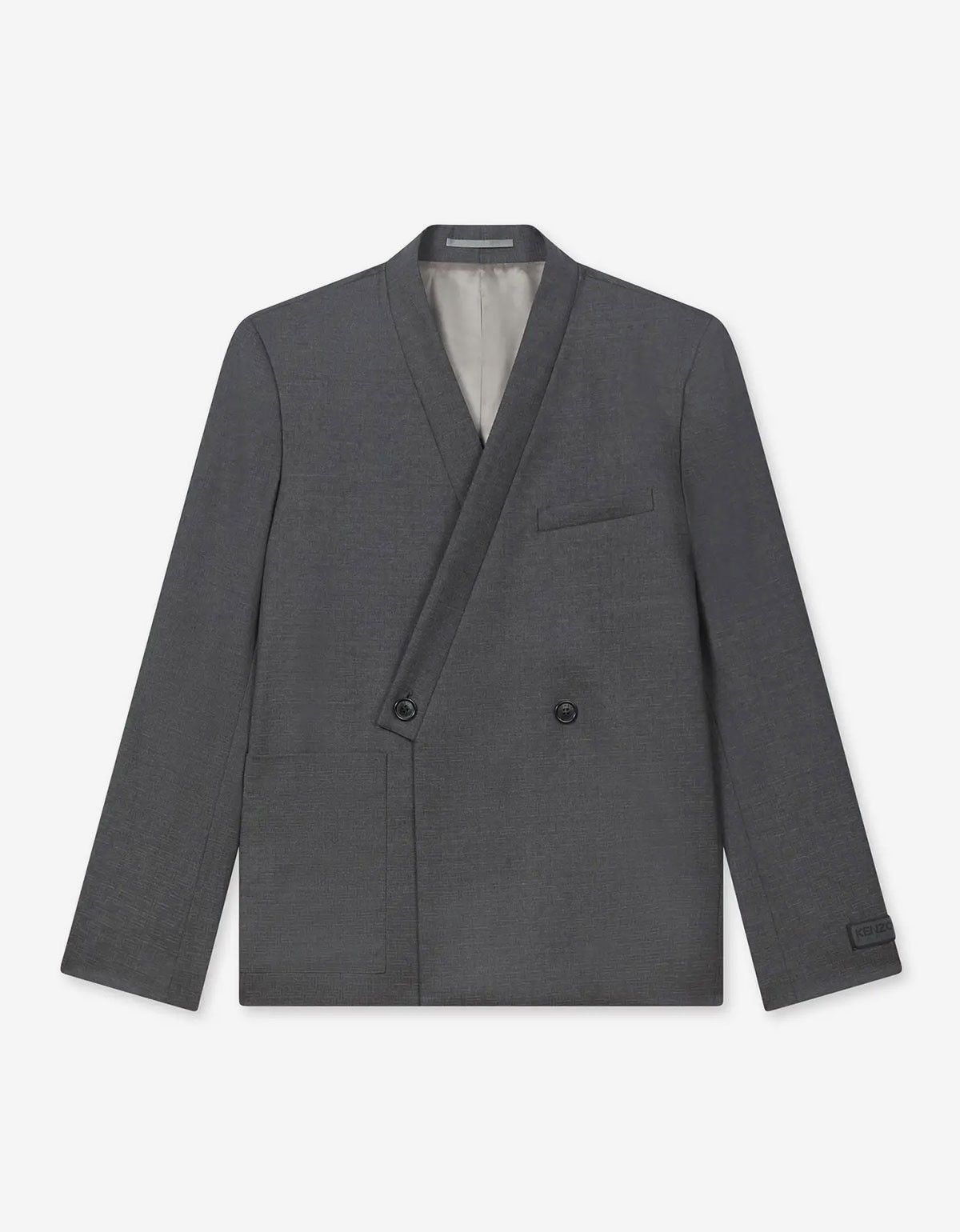 Kenzo KENZO Weave Taupe Wool Jacquard Kimono Jacket SIZE 48 Size US M / EU 48-50 / 2 - 1 Thumbnail