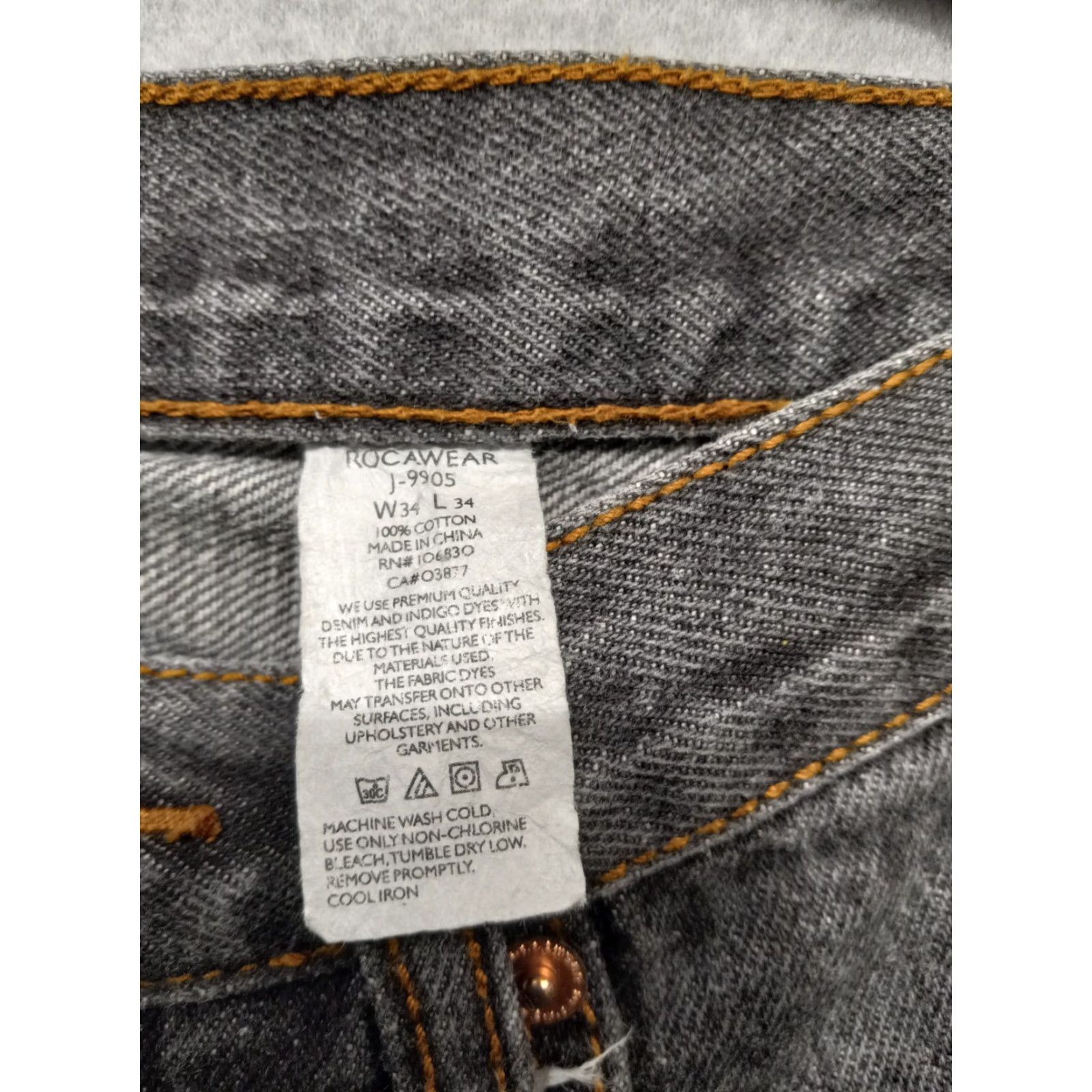 Rocawear Rockawear Relaxed Fit Men's Gray Jeans 34x34 Rockawear Classic Fit Denim 100% Cotton Straight Jeans RN#06830 Brand: Rockawear Size US 34 / EU 50 - 4 Thumbnail
