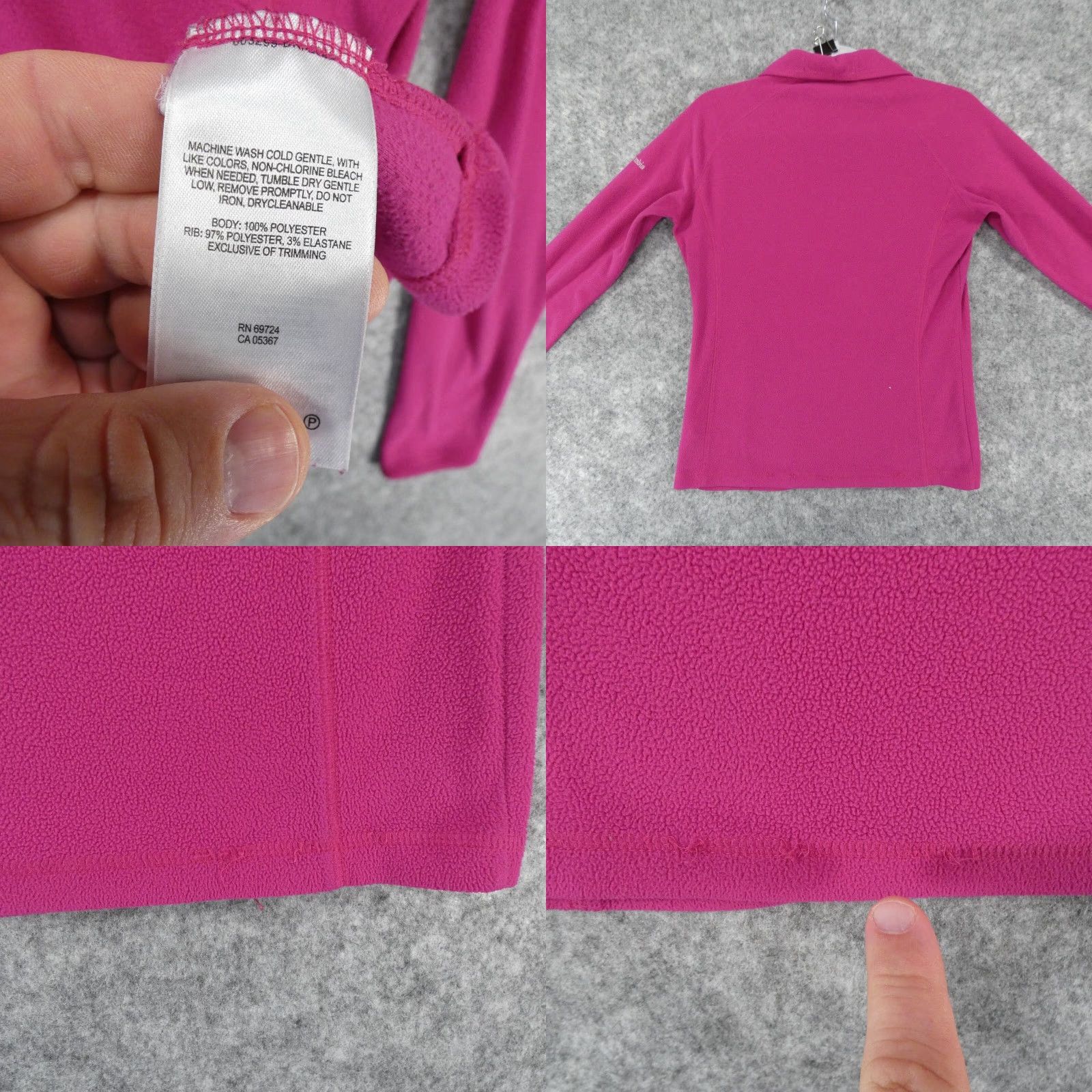 Pinko Columbia Fleece Womens Small Pullover 1/4 Zip Pink Sweatshirt Sweater Size S / US 4 / IT 40 - 8 Thumbnail