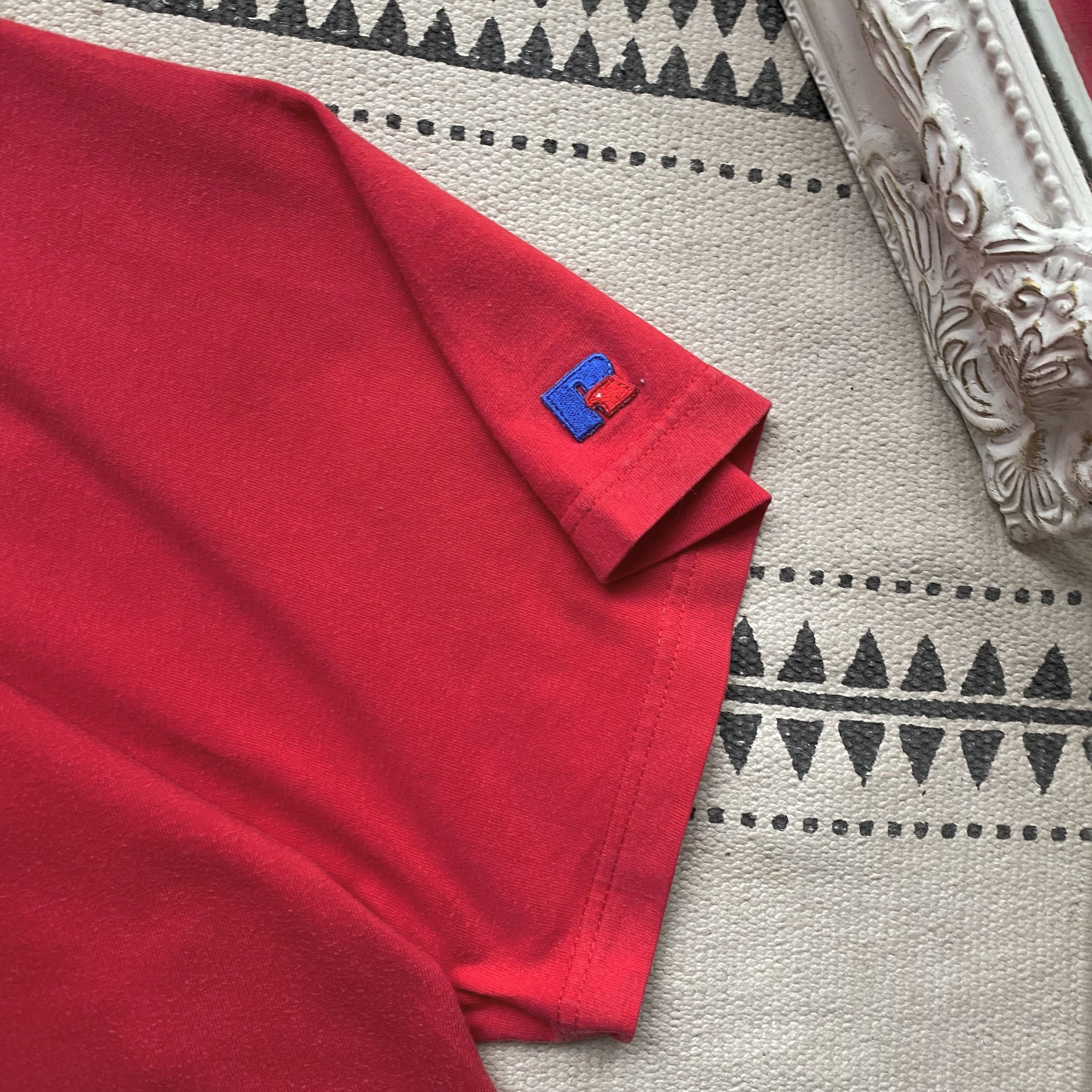 Russell Athletic Vintage 90s Russell Athletic logo Tee blank t-shirt Size US XL / EU 56 / 4 - 4 Thumbnail