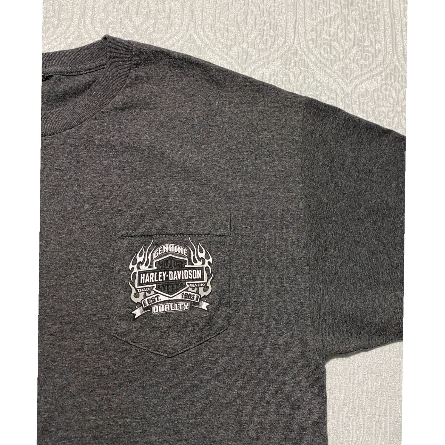 Harley Davidson Harley-Davidson Graphic T-Shirt Joliet Illinois Charcoal Gray Mens XL Crew Neck Short Sleeve Logo Jersey Cotton USA Graphic Print Size US XL / EU 56 / 4 - 4 Thumbnail